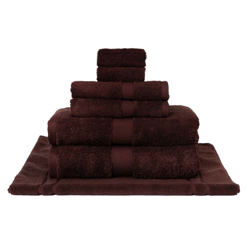 Premium 100% Combed Cotton Bath Towel Set - 7pc Chocolate Brown Luxury Bath Sheets for Spa, Hotel & Home Use - Ultra Soft & Absorbent Towels for Bathroom, Pool & Beach