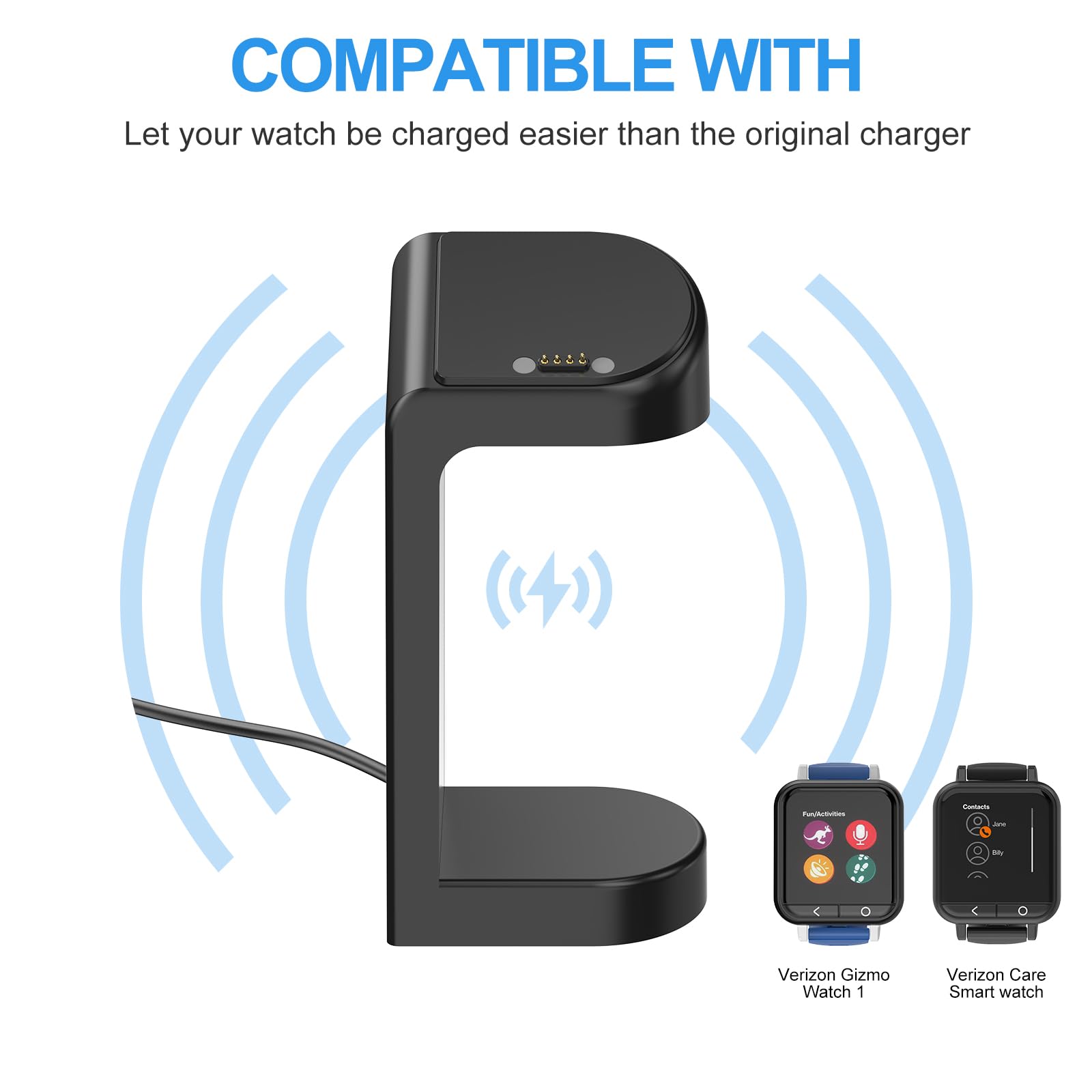 Universal Charging Stand for Gizmo Watch 1 & Care Smart Watch - 5FT Cable - Fast Charging Dock Station - Perfect for Kids' Smartwatch Charging at Home, School or Travel