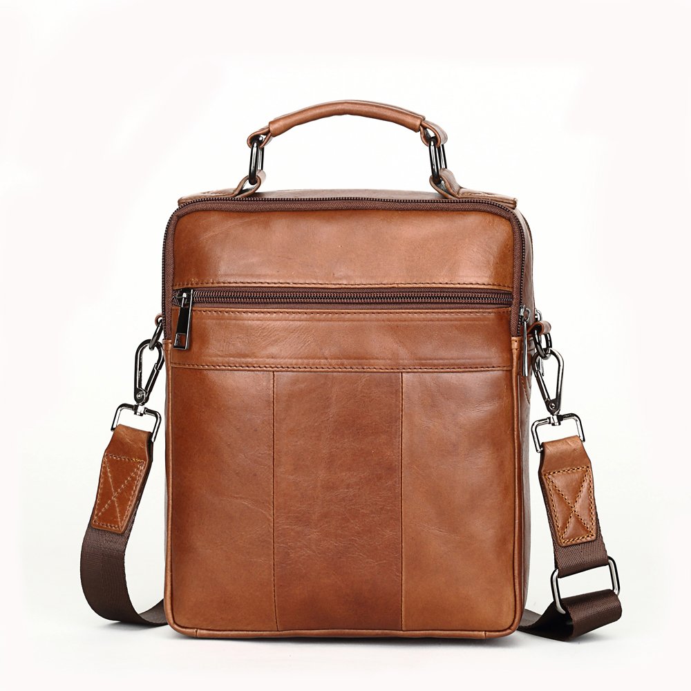 Genuine Leather Messenger Bag for Men - Crossbody Shoulder Bag & Briefcase - Perfect for Work, Travel, and Business Commutes