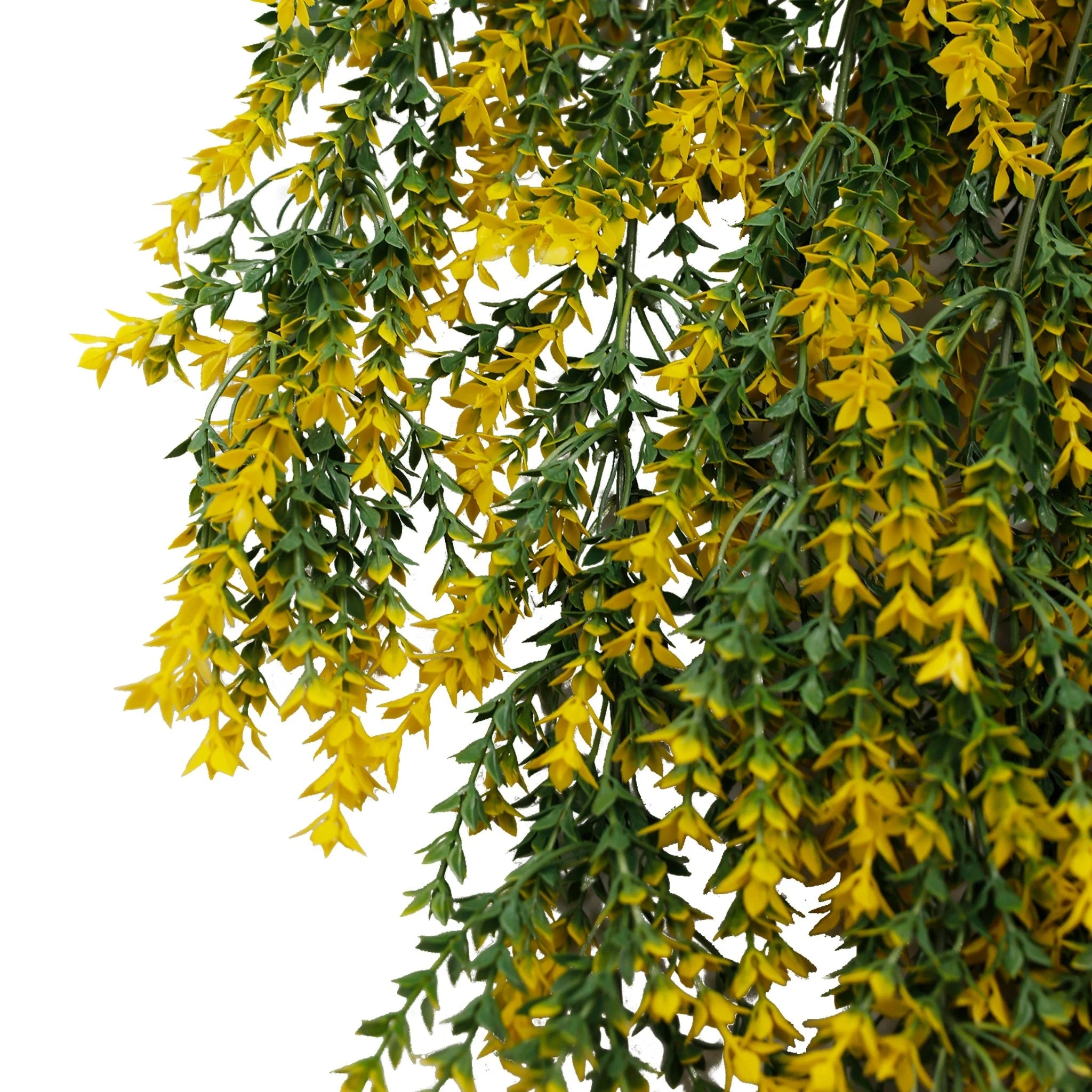 UV & Fire Rated Hanging Yellow & Green Willow Leaf Vine - 20cm x 76cm Artificial Foliage for Home Decor, Wedding Backdrops, and Outdoor Landscaping