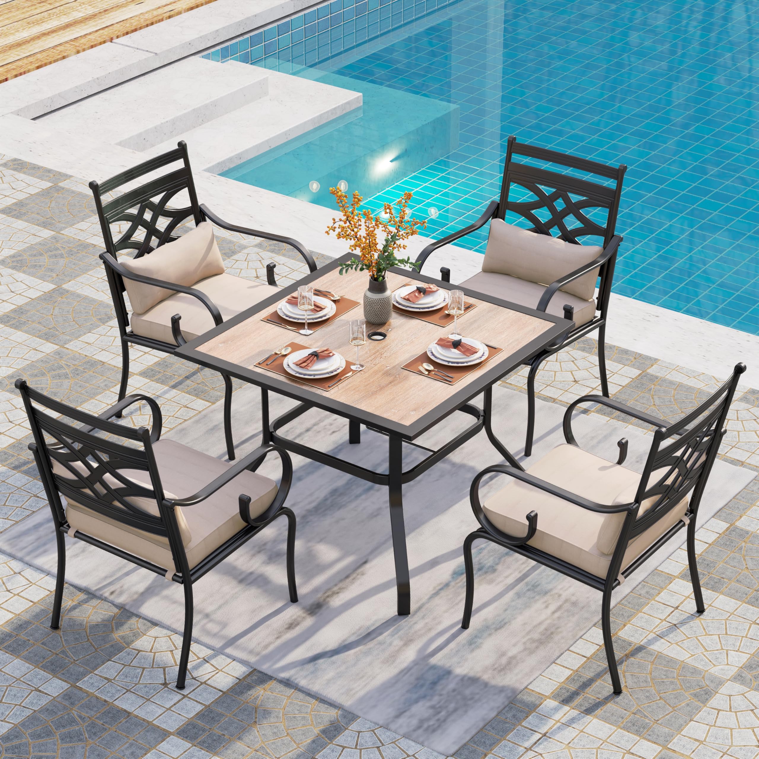 PHI VILLA 5-Piece Outdoor Dining Set for 4 - 37