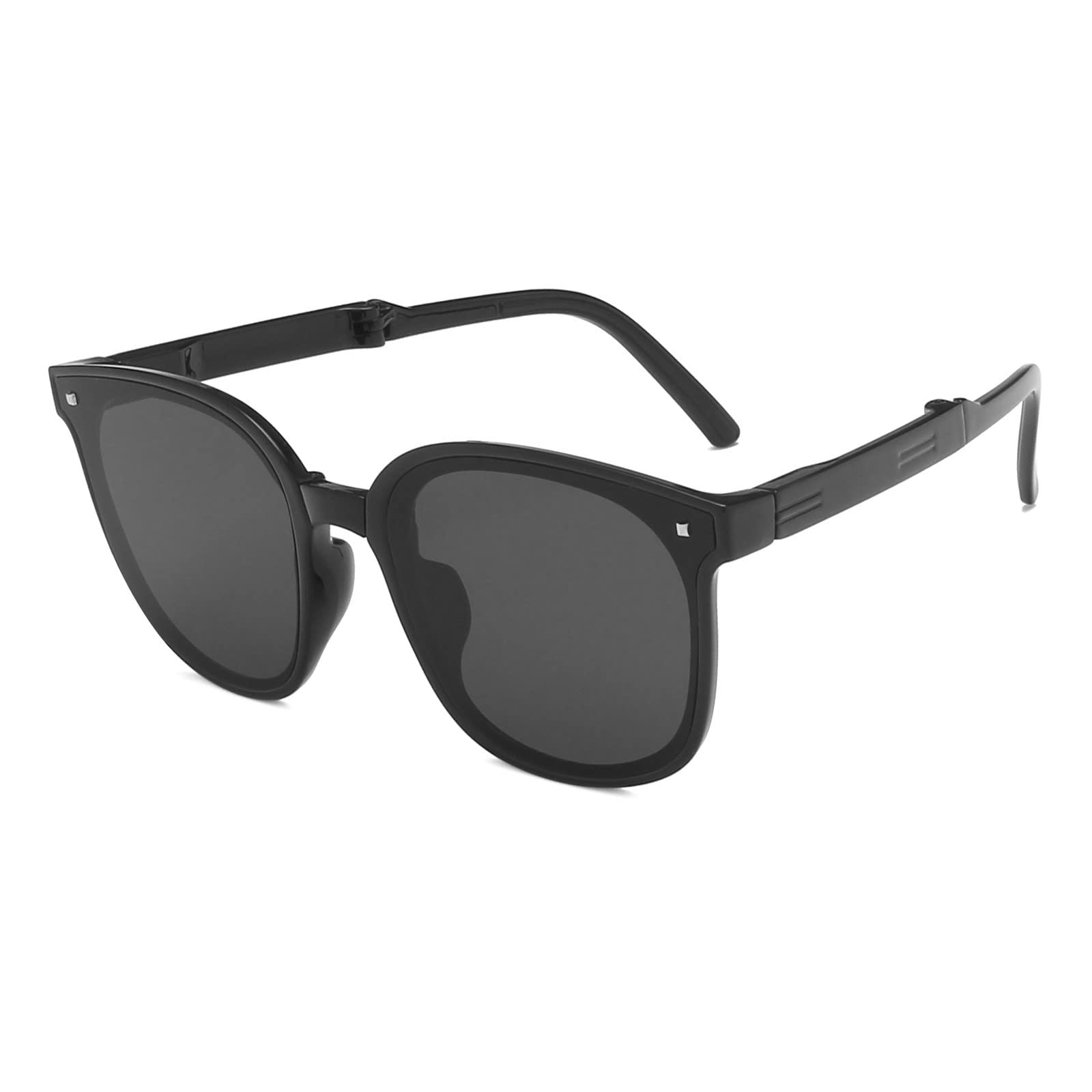 Stylish Foldable Polarized Sunglasses for Women & Men - Vintage Big Frame UV400 Protection - Trendy Sun Glasses for Driving, Beach, Outdoor Activities & Fashion Accessories
