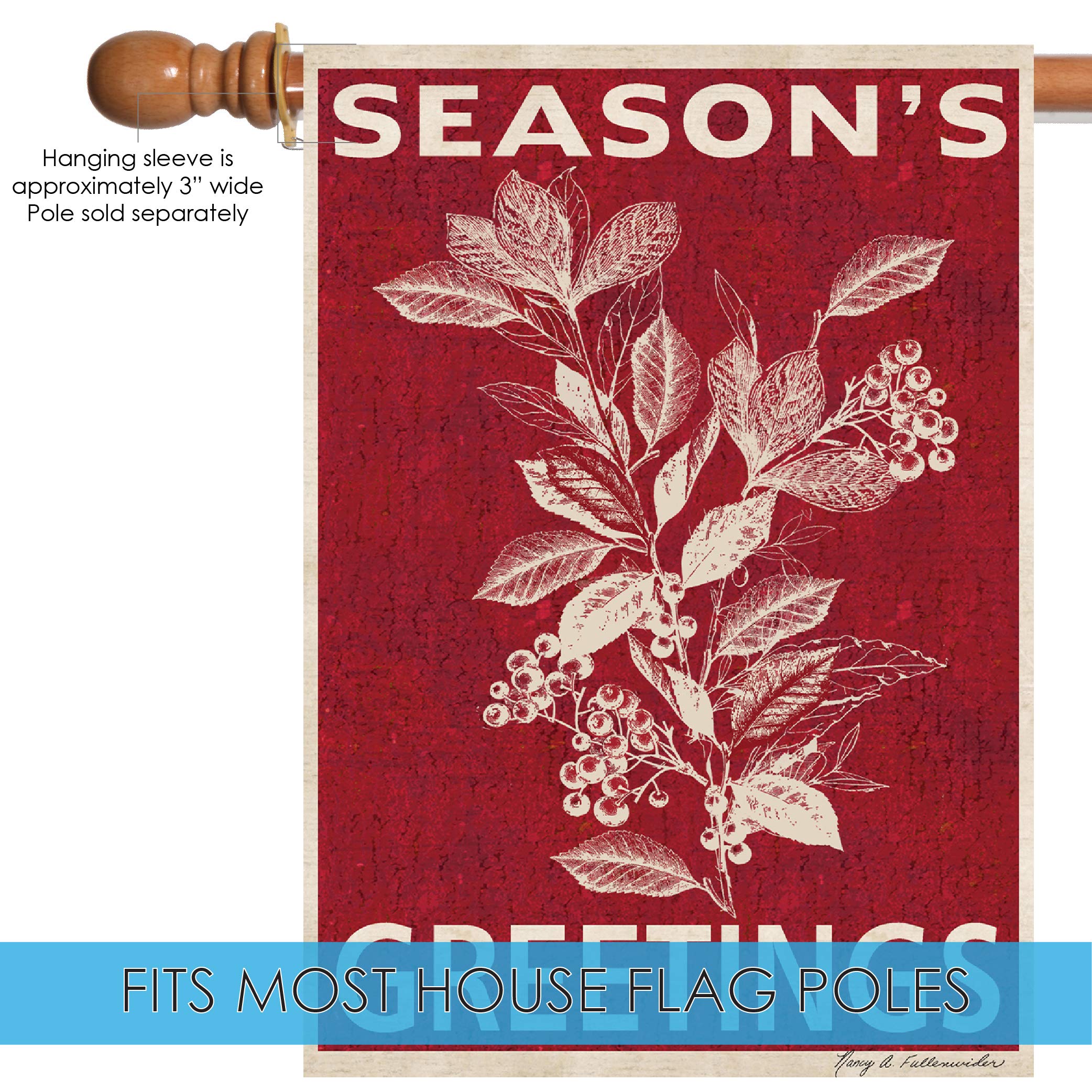 Toland Home Garden 1010835 Double Sided Christmas Flag 28x40 Inch - Outdoor Holiday Yard Decoration for Winter, House & Garden - Perfect for Front Porch, Lawn & Seasonal Festive Decor