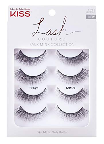 Kiss Lash Couture Faux Mink Eyelashes - Twilight Style 3-Pack (3 Pairs) | Natural Looking False Lashes for Everyday Wear & Special Occasions