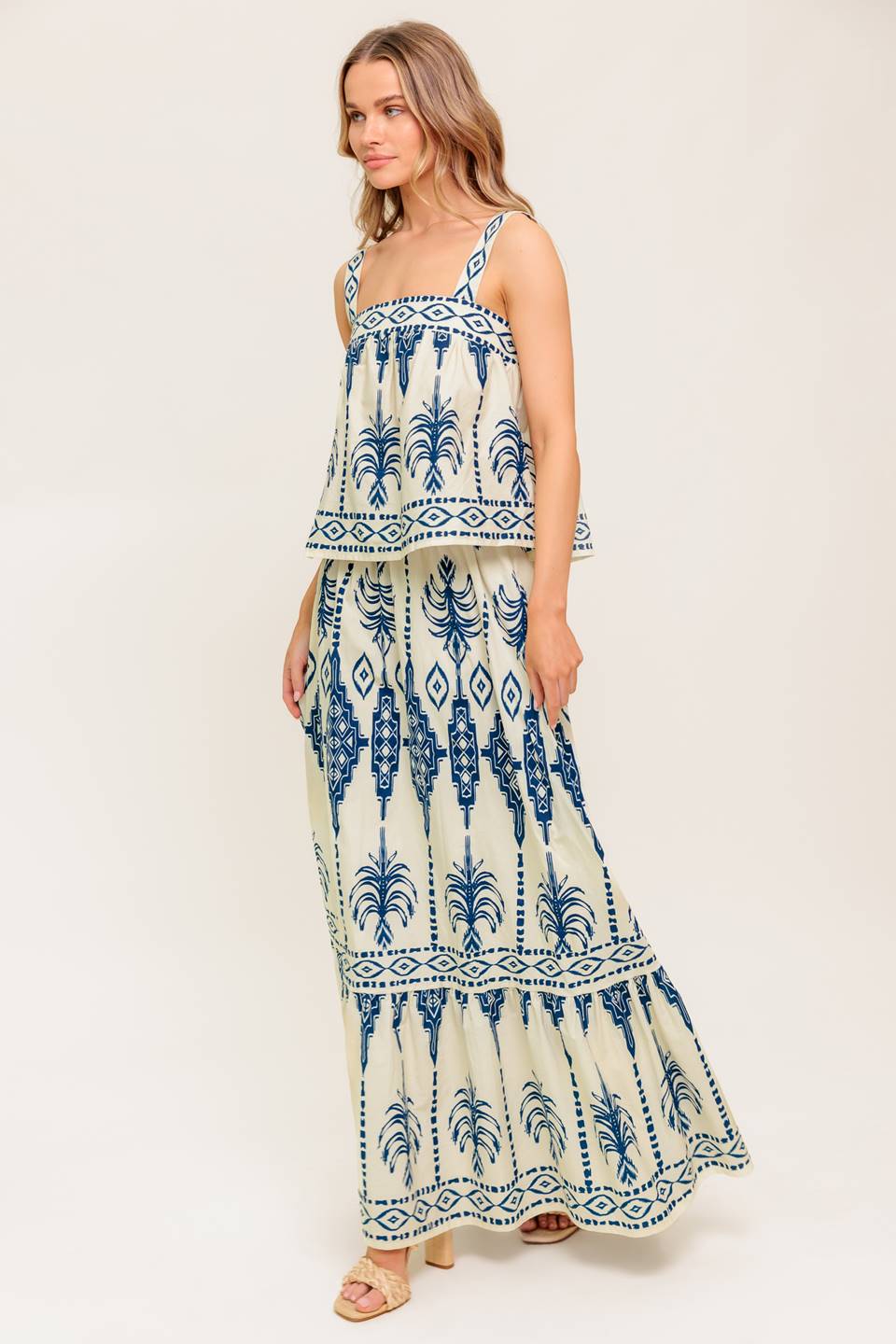 Boho Rhythm Top & Skirt Set in Navy - Stylish Bohemian Outfit for Women | Perfect for Music Festivals, Beach Vacations & Casual Wear