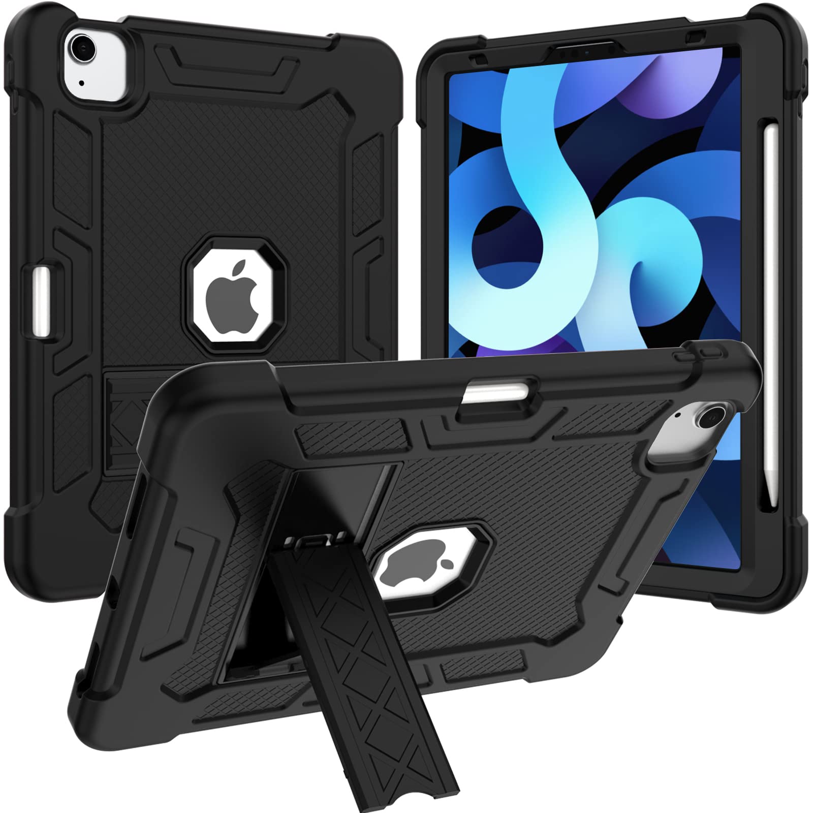 ProCase 2 Pack iPad Air 5 (2022) / iPad Air 4 (2020) / iPad Pro 11 Inch Screen Protector & Rugged Protective Case Bundle - Perfect for Work, Travel, and Everyday Use