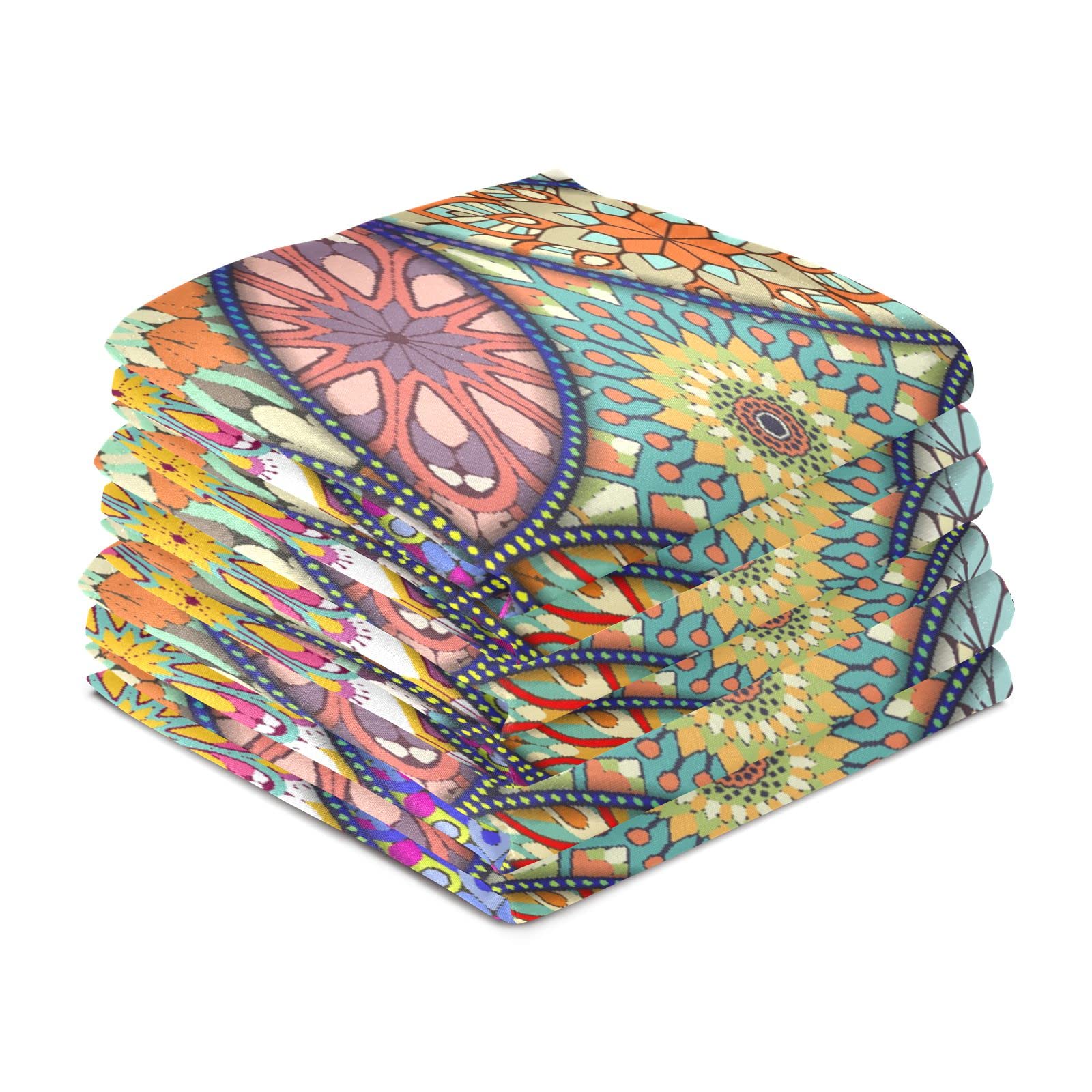 4Pcs Boho Mandala Printed Kitchen Dish Towels Set - Fast Absorbing & Quick Drying Cotton Dishcloths for Cooking, Baking, Cleaning & Drying Dishes - Perfect Housewarming Gift for Kitchen, Dining & Tea Time