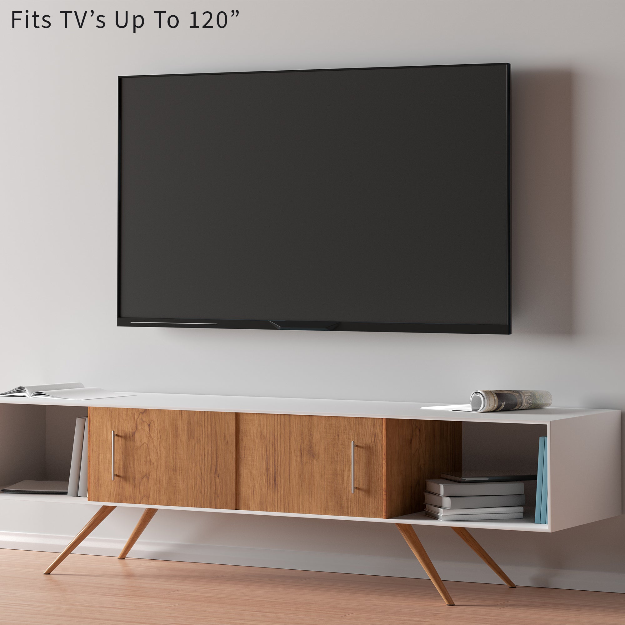 Full Motion TV Wall Mount for 60 to 120 Inch Screens - Articulating Arm with Tilt & Swivel - Perfect for Living Room, Bedroom or Home Theater Setup