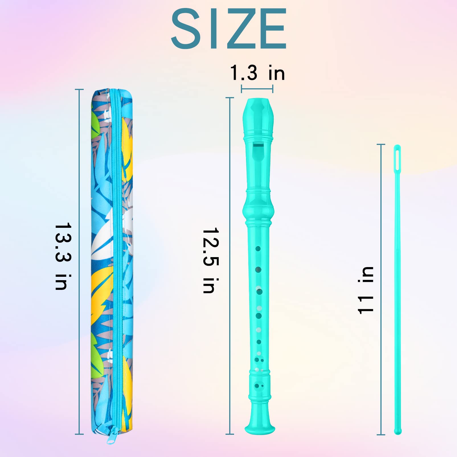 Descant Soprano Recorder - Professional ABS Plastic Flute Instrument for Kids & Beginners with Cleaning Rod & Carrying Case - Perfect for School Music Class, Home Practice & Early Childhood Education