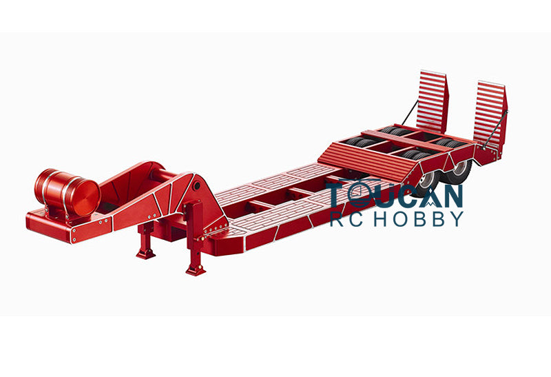 1/14 Scale Heavy Duty Metal Chassis RC Semi Trailer - 2 Axle Construction Truck Accessory for DIY Model Cars (106x21x20cm) - Perfect for RC Construction Vehicle Simulation & Off-Road Play
