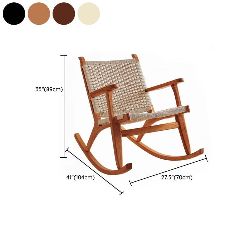 Comfortable Wooden Front Porch Rocking Chair with High Back Support - Perfect for Relaxing on Your Patio, Deck, or Garden