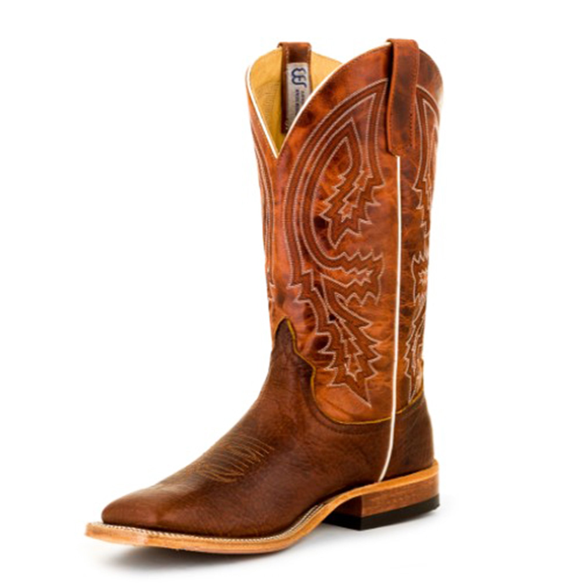 Anderson Bean Men's Mike Tyson Rust Square Toe Cowboy Boots - Durable Leather Work Boots for Rodeo, Ranch & Western Fashion