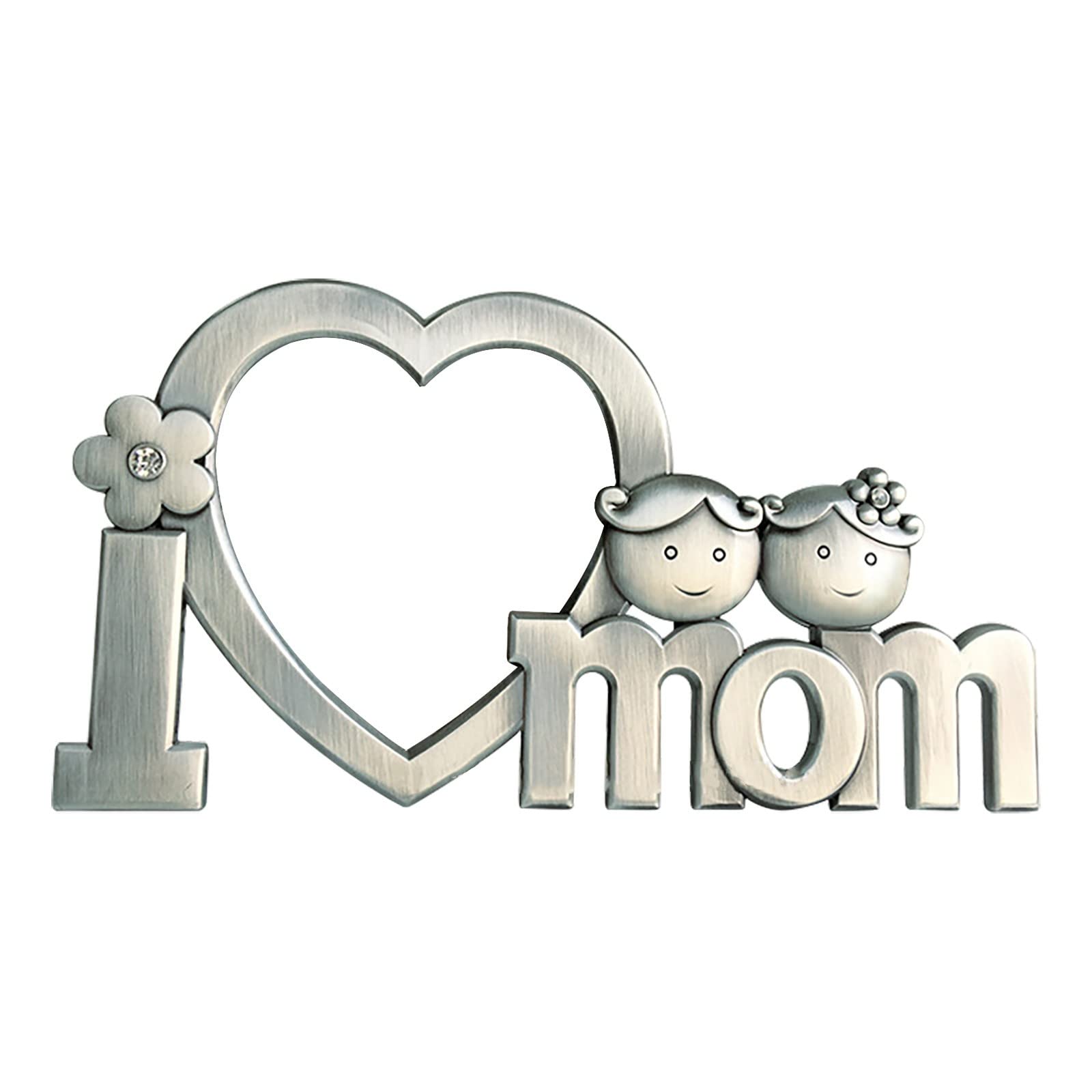 Heart-Shaped Photo Frame for Mom - Farmhouse Mother's Day Gift, Desktop Ornament with Picture Holder, Love Sculpture Decoration - Perfect for Mother's Day, Birthday, Anniversary & Home Office Decor (One Size)