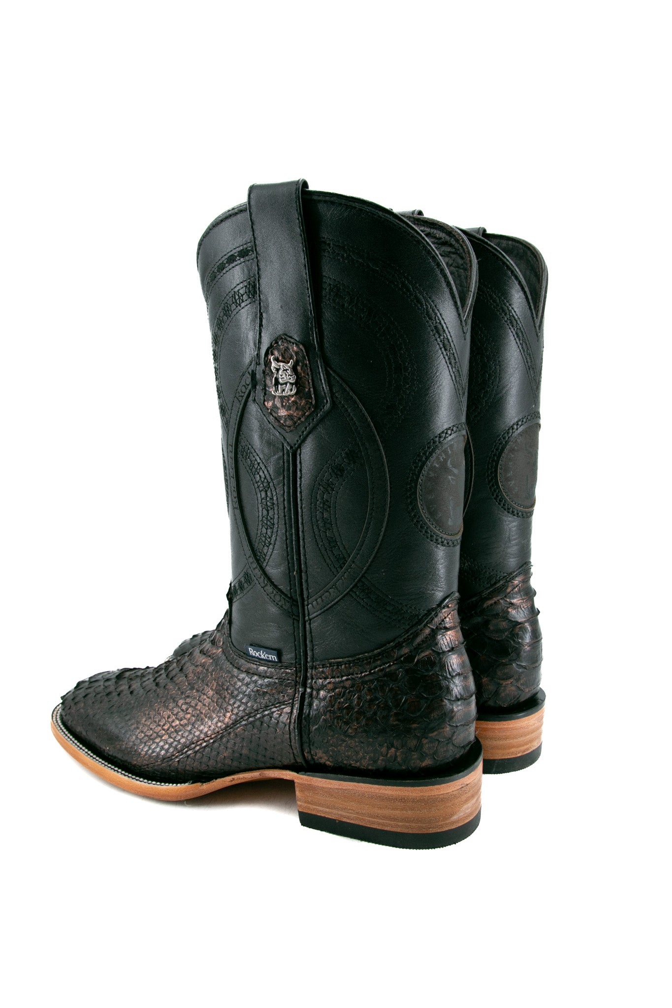 Exotic Python Square Toe Cowboy Boots for Men & Women - Western Style Fashion Boots for Rodeo, Country Music Festivals & Night Out