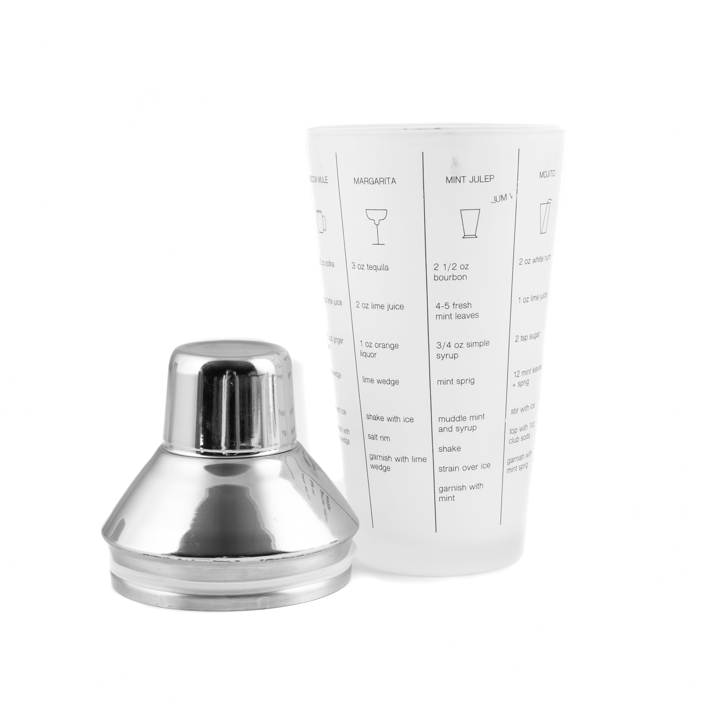 Premium Stainless Steel Cocktail Shaker with Glass - Bar Mixing Tool for Professional & Home Bartenders - Perfect for Mojitos, Margaritas & More