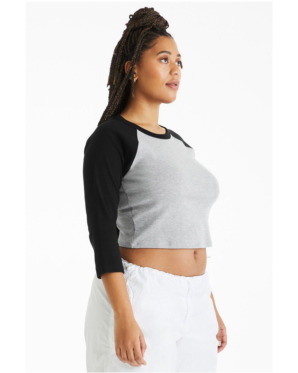 Bella + Canvas 1200 Ladies' Micro Ribbed Three Quarter Raglan Baby Tee - Soft & Stretchy Women's T-Shirt for Casual Wear, Yoga & Everyday Comfort