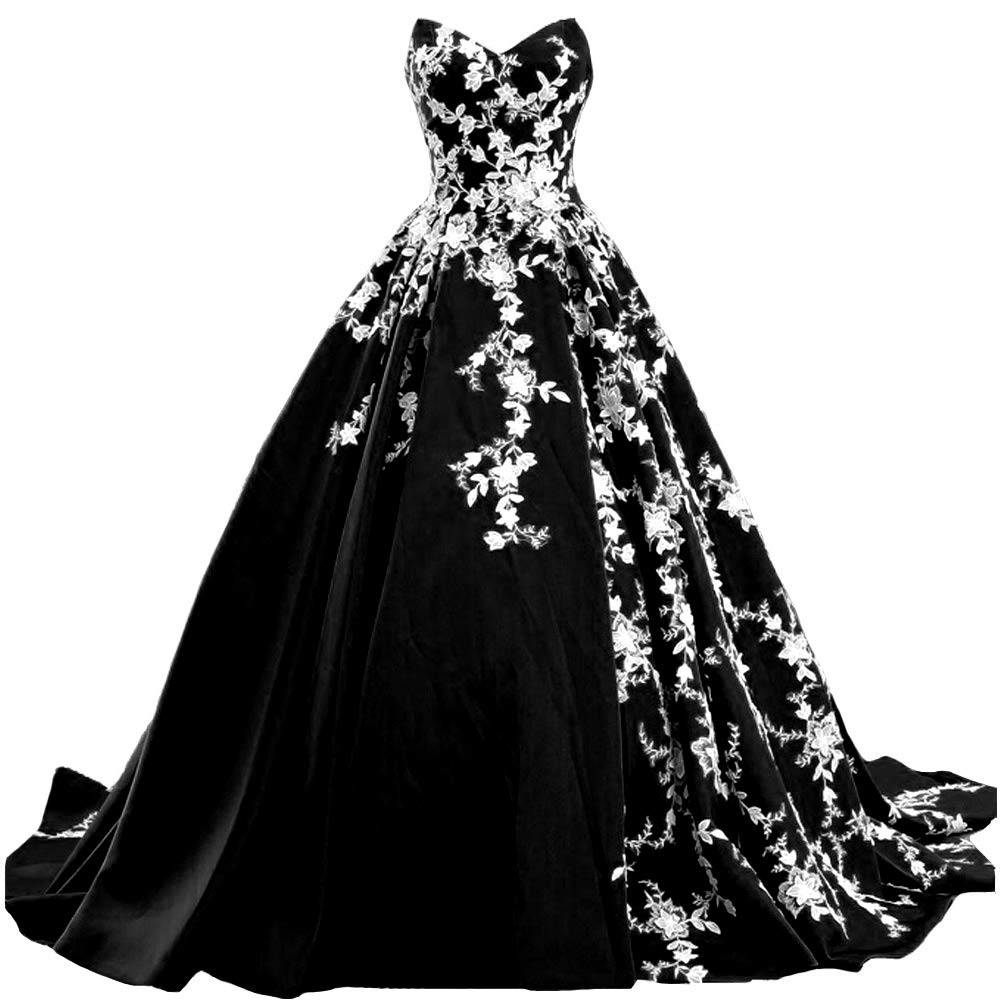Elegant White Lace Ball Gown Satin V-Neck Formal Prom Evening Dress for Women - Perfect for Gothic Weddings, Homecoming Dances & Special Occasions