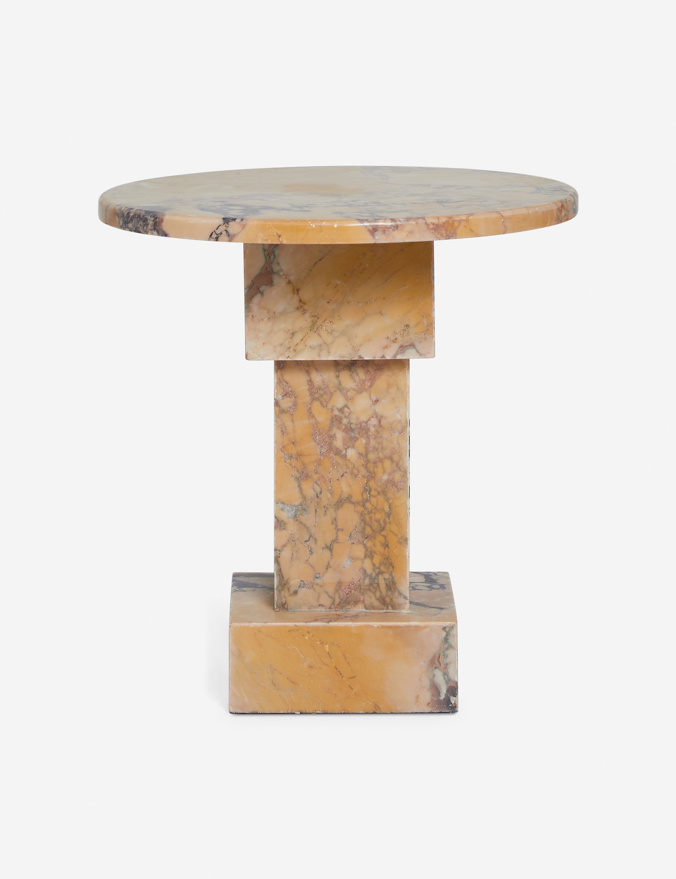 Round Side Table - Modern End Table with Sturdy Metal Base for Living Room, Bedroom, or Office - Perfect for Coffee, Books, and Decor
