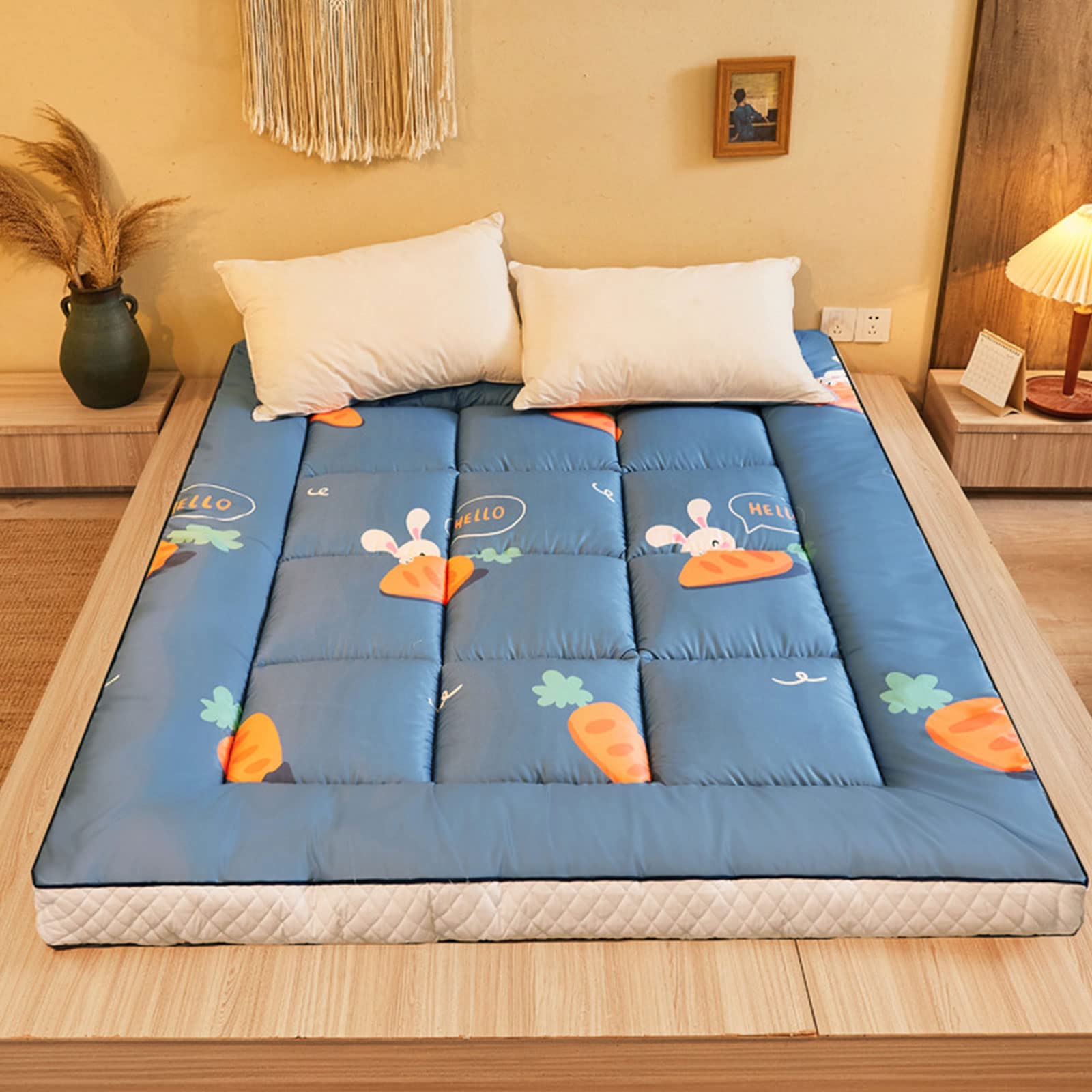 Japanese Floor Mattress - Rustic Style Memory Foam Foldable Futon Mattress | Portable Roll Up Bed for Camping, Guest Room & Floor Lounger | Full Size H | Perfect for Small Spaces, Dorms & Home Decor