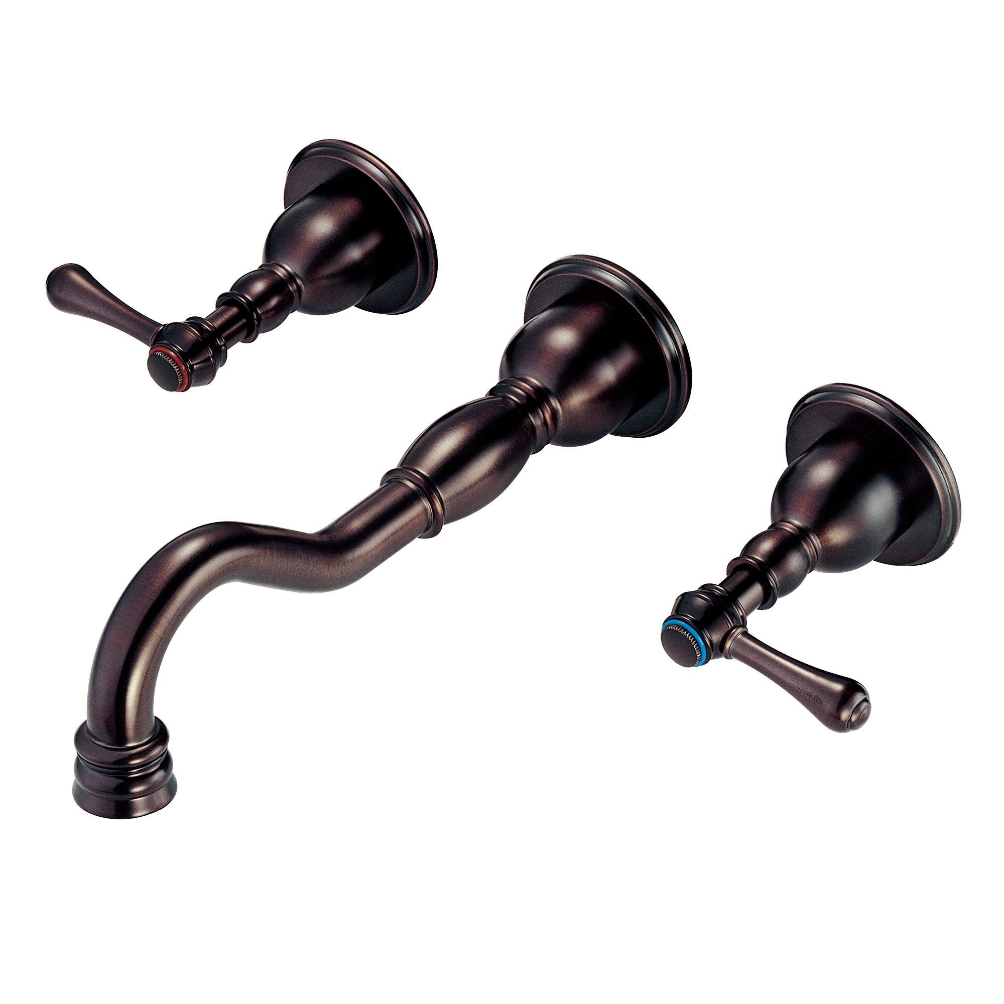 Danze Opulence Oil Rubbed Bronze Traditional Wall Mount Bathroom Faucet with Drain & Rough-in Valve - Perfect for Vintage Style Bathroom Renovations