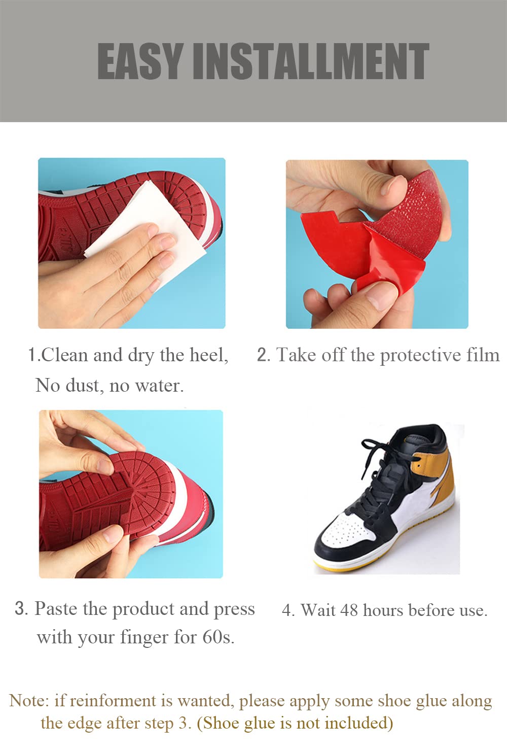 Non-Slip Self-Adhesive Shoe Heel Repair Plates - Upgraded Strong Sole Protector for Sneakers (Men & Women) | Perfect for Running, Work Shoes & Daily Wear