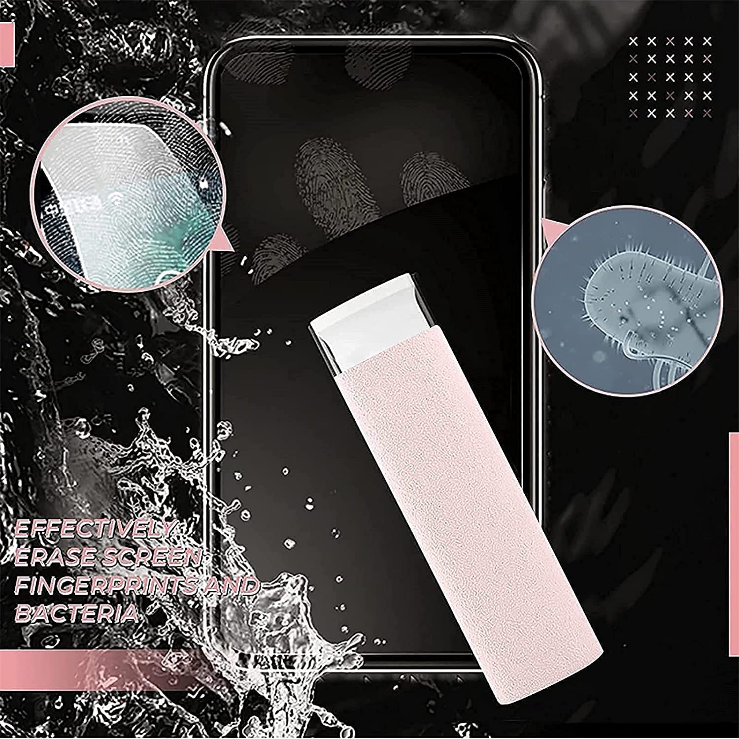 Touchscreen Mist Cleaner & Fingerprint-Proof Screen Cleaner Spray - Safe for Phones, Laptops & Tablets - 2-in-1 with Microfiber Cloth (Gray) - Perfect for Home, Office & Travel Use