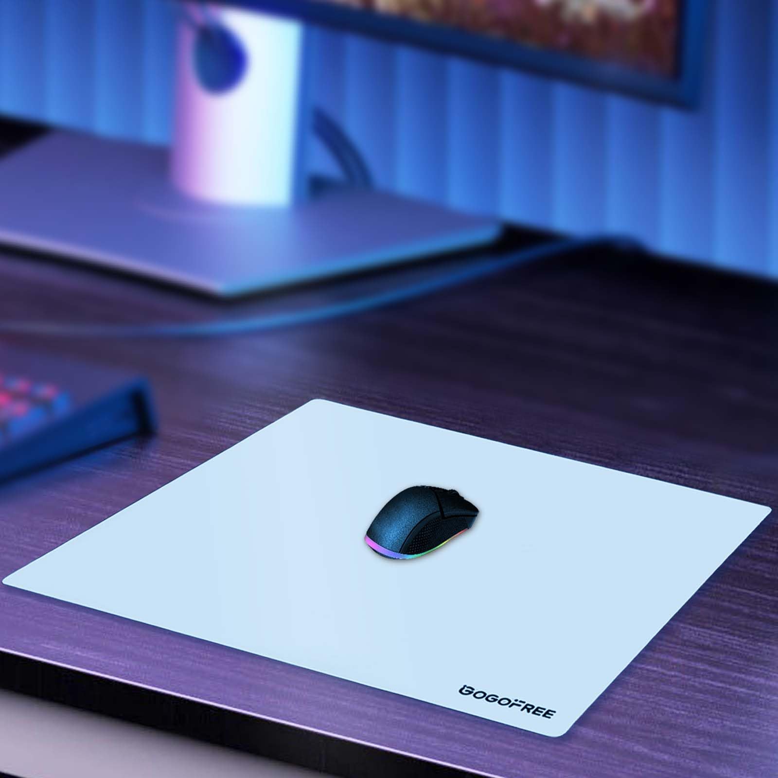 Premium Hard Surface Glass Gaming Mouse Pad - Ultra Smooth, Water-Resistant Large Mouse Mat for Esports & Office Use - Precision Speed Control - White XL (15.7