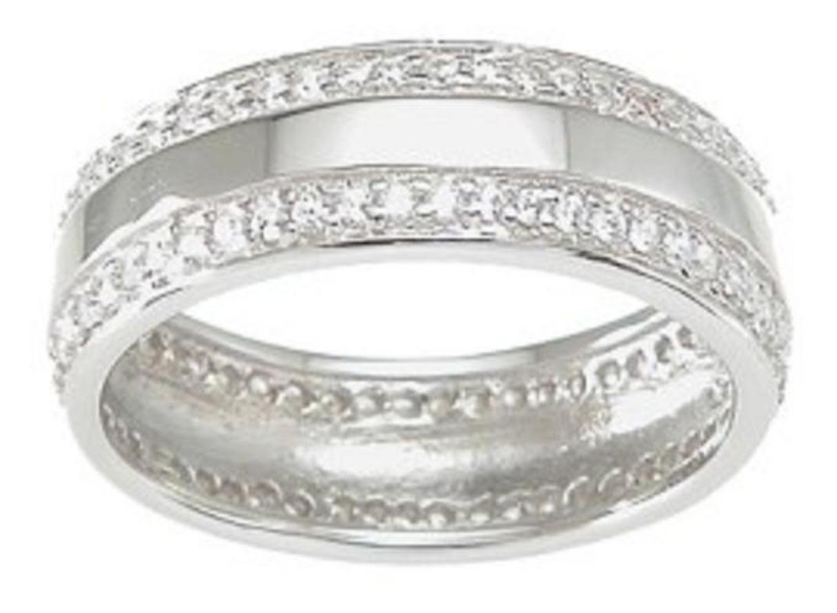 LaRaso & Co Sterling Silver Pink CZ Simulated Sapphire Matching Couple Rings Set - His & Her Wedding Bands, Engagement Rings for Bridal Jewelry - Perfect for Anniversaries, Proposals & Romantic Gifts
