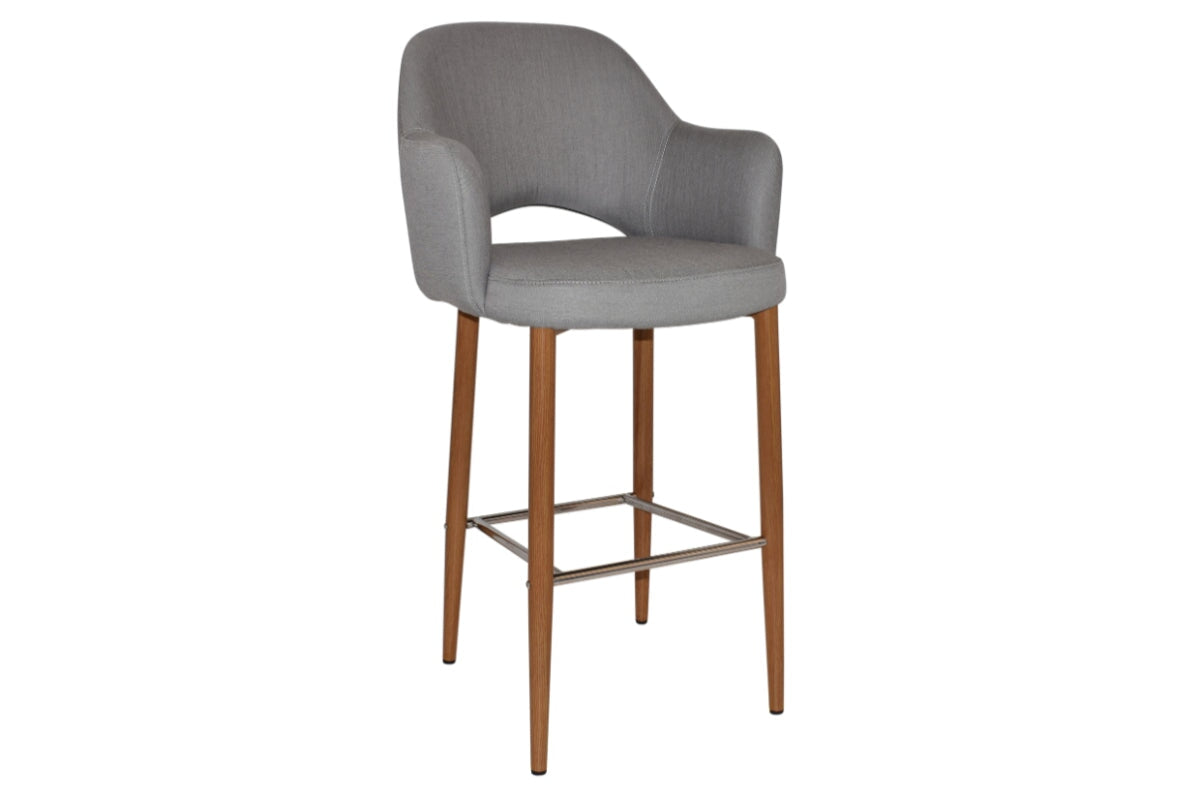 EZ Hospitality Avalon Stool with Arms - Light Oak Finish - 750mm Seat Height - Perfect for Kitchen Islands, Bars & Commercial Settings