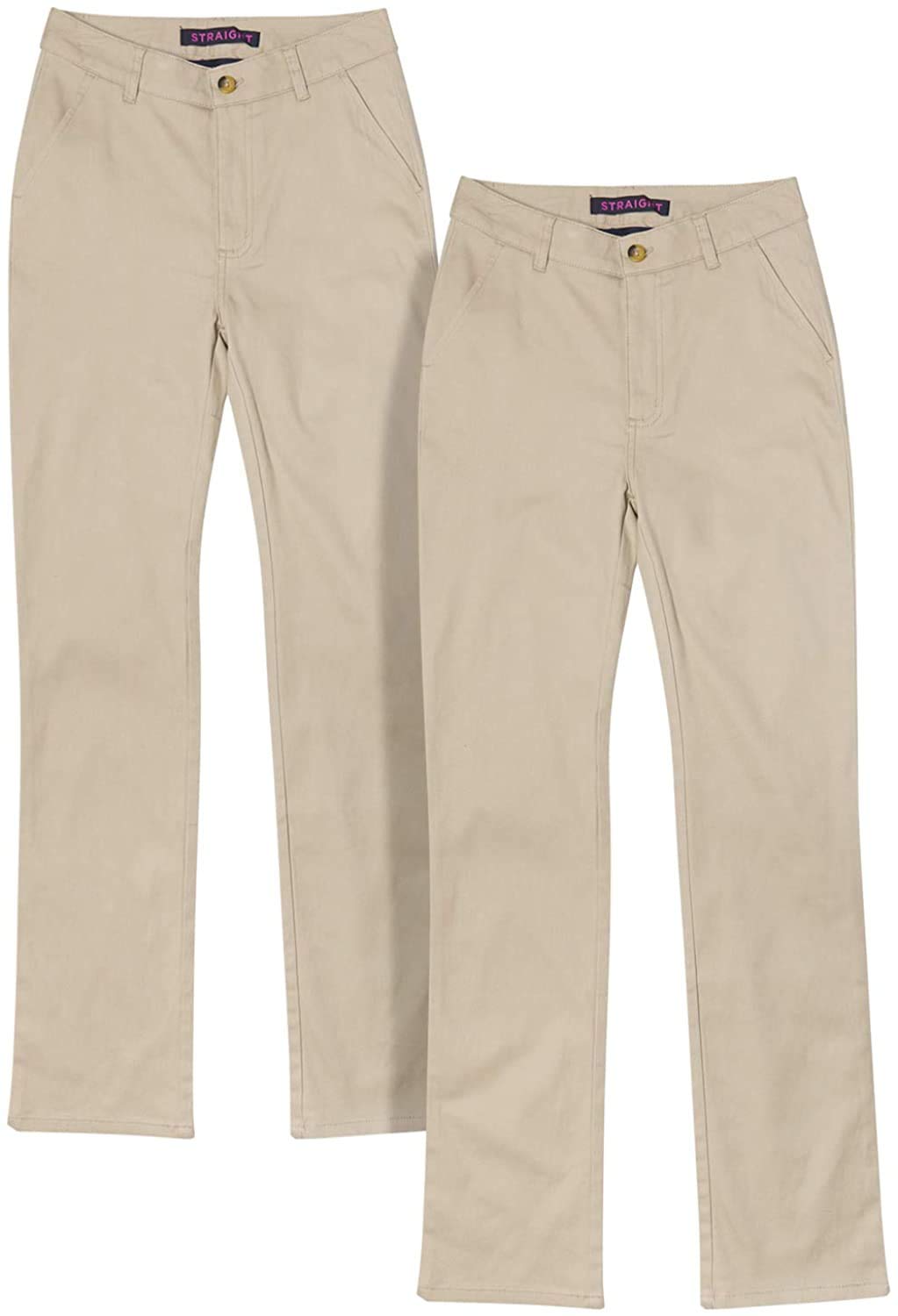 French Toast Junior Boys' Stretch Twill School Uniform Pants - Straight Leg Fit (2 Pack) - Perfect for School, Dress Codes & Everyday Comfort