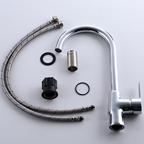 Single Hole Kitchen Faucet, Rotating Basin Tap, Lead-Free Chrome Plated Sink Faucet - Perfect for Modern Home, Restaurant & RV Use