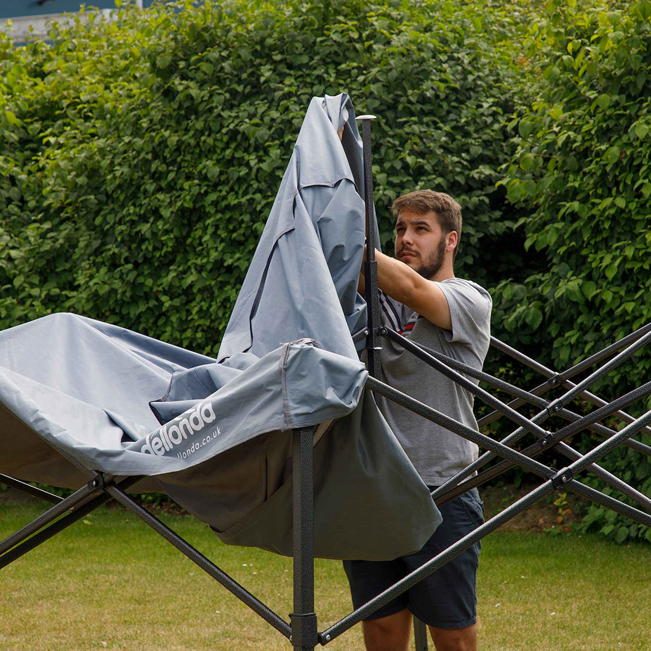 Premium 3x3m Pop Up Gazebo with Water Resistant Canopy - Includes Carry Bag, Stakes & Weight Bags (Grey, DG133) - Perfect for Camping, Backyard Parties & Outdoor Events