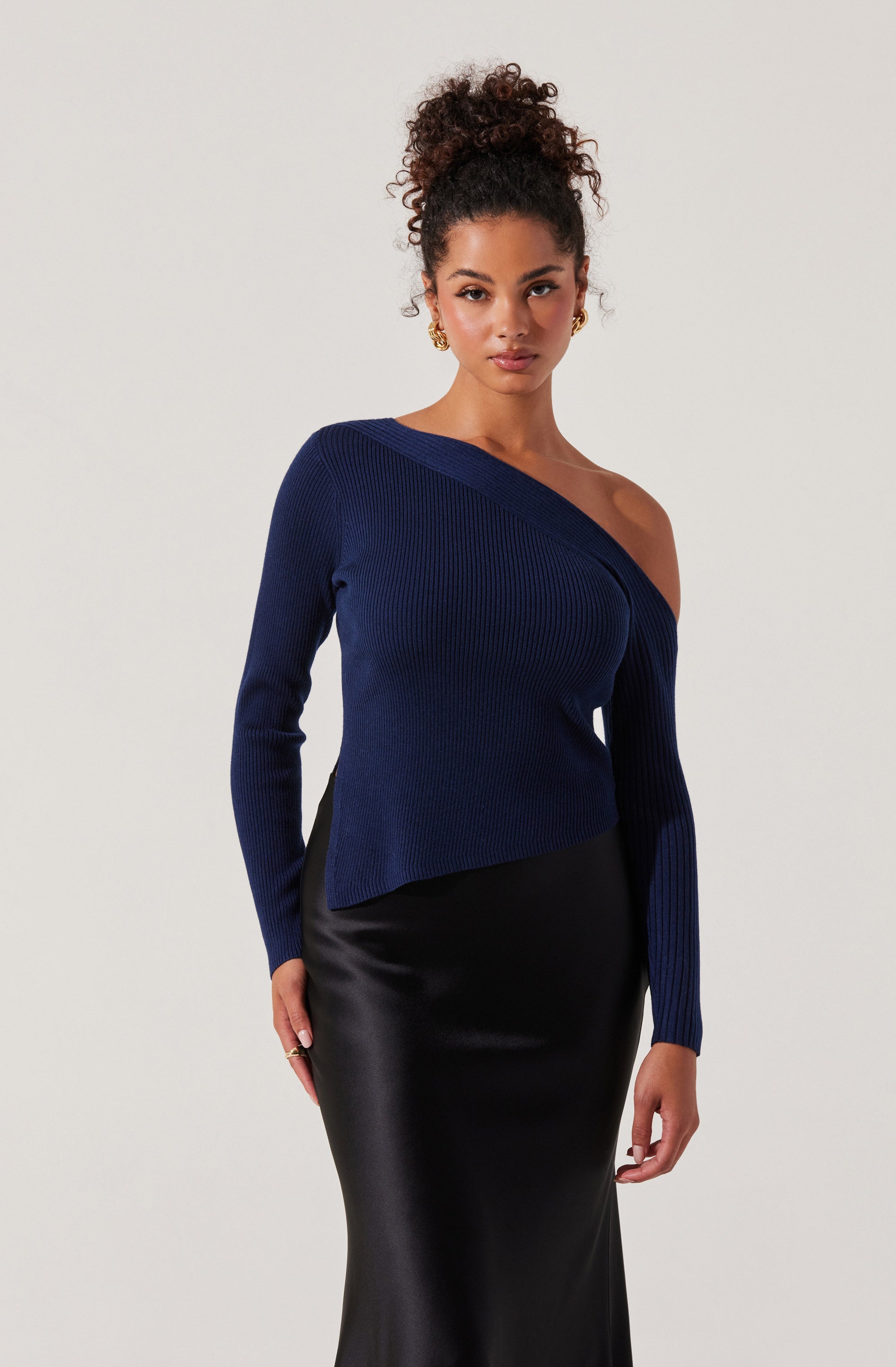 Aldari Off Shoulder Ribbed Sweater for Women - Soft Knit Pullover Top for Casual Wear & Date Nights | Fall Winter Fashion Essential