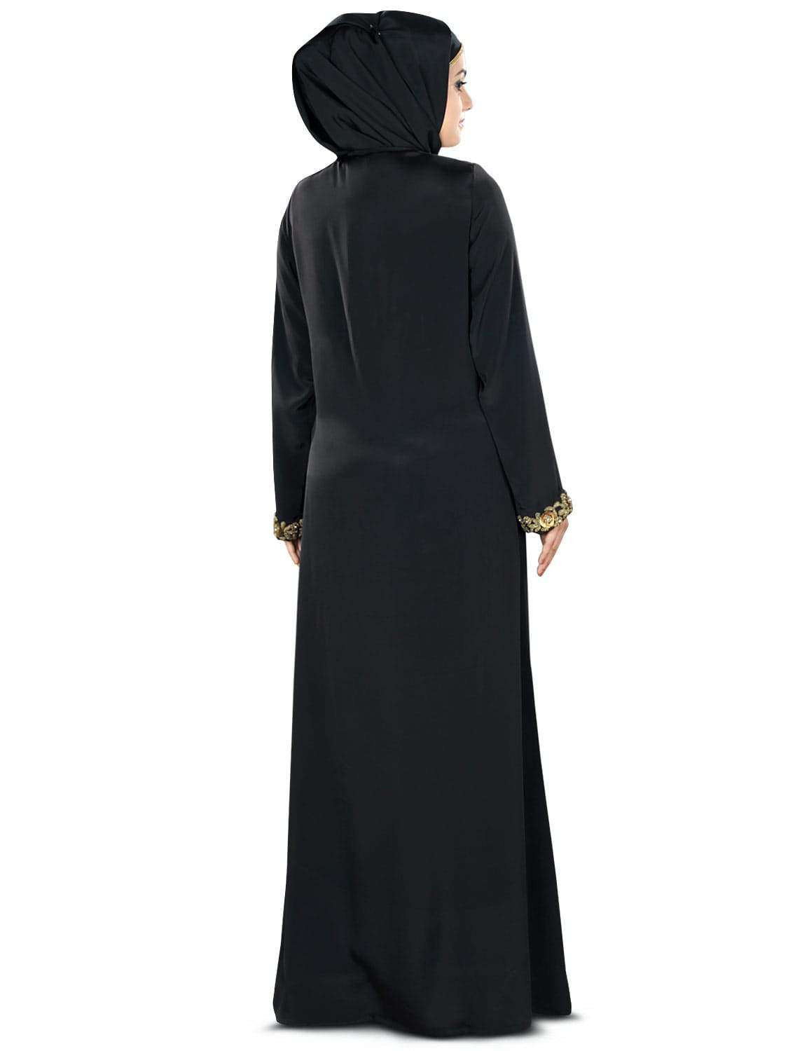 Fiddah Gold Hand Embroidered Burqa - Premium Islamic Veil for Women - Perfect for Prayer, Modest Fashion & Special Occasions