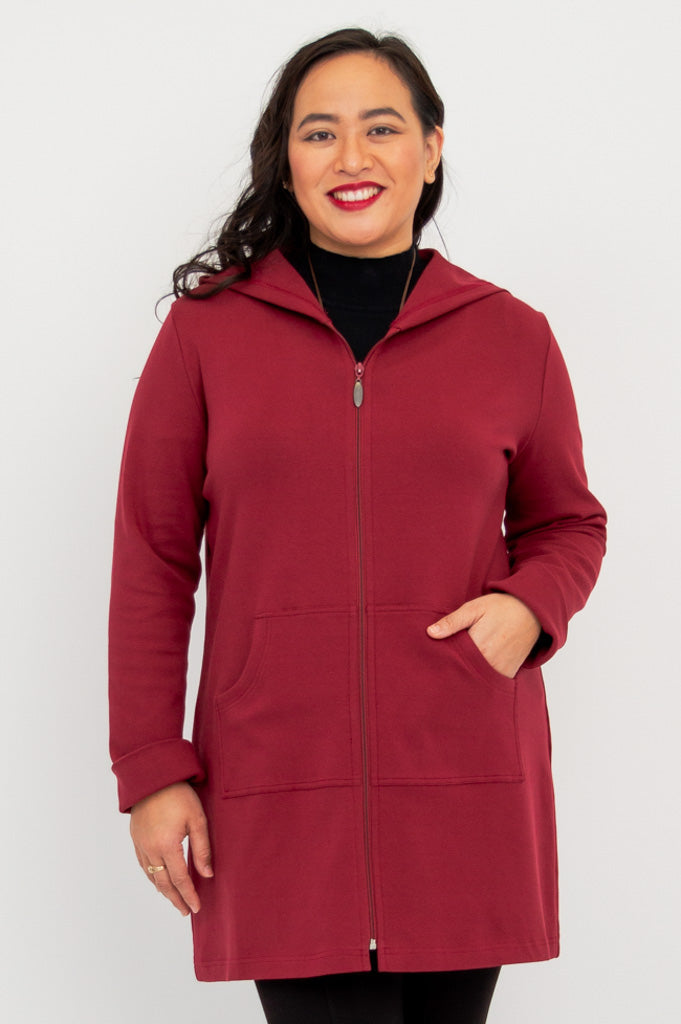 Premium Burgundy Cotton Cortes Jacket for Men & Women - Stylish & Comfortable Outerwear for Fall, Winter & Outdoor Adventures