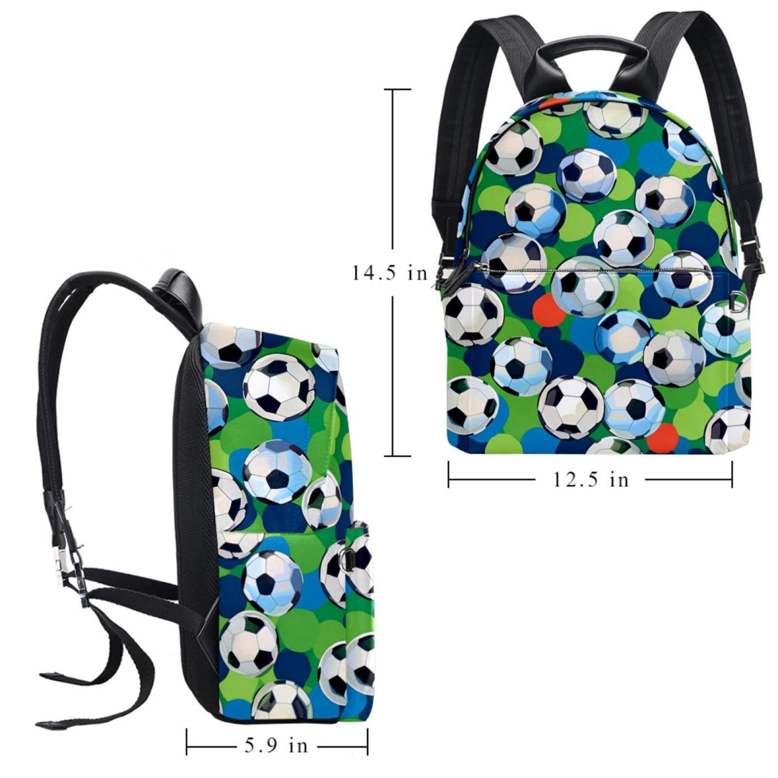 Stylish Travel Backpack for Women & Men - Durable Floral Soccer Ball Design Backpack for Hiking, School & Sports