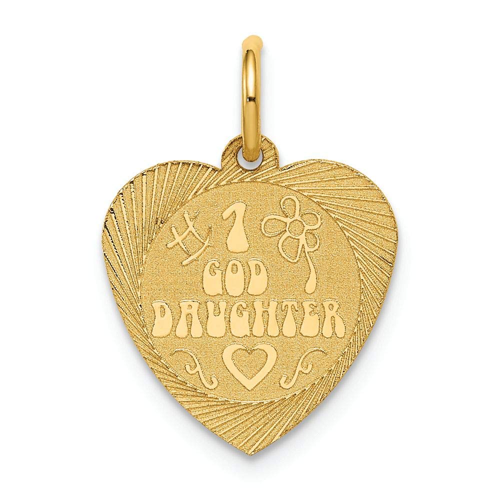 14K Yellow Gold God Heart Disc Charm - FJC Finejewelers | Religious Jewelry for Necklaces, Bracelets & Gifts | Perfect for Baptisms, Weddings & Daily Faith Wear
