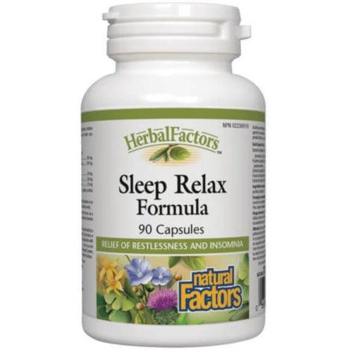 Natural Factors Sleep Relax Formula - 90 Capsules for Deep Sleep & Stress Relief | Herbal Sleep Aid for Insomnia, Anxiety & Relaxation | Perfect for Nighttime Use & Travel