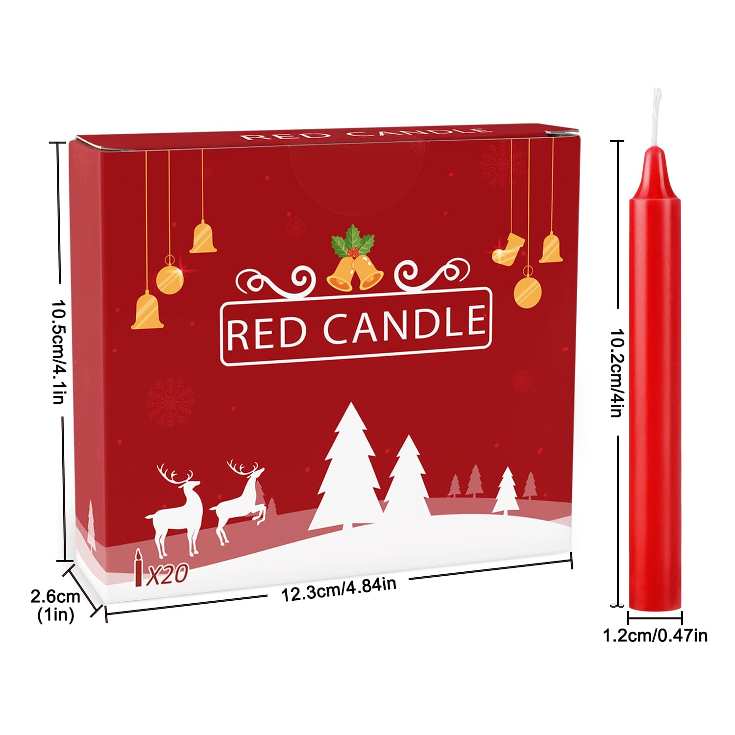 Premium Set of 20 Unscented Red Mini Taper Candles - 4 Inch Tall for Rituals, Prayer, Meditation, Altar Decor & Birthday Celebrations - Ideal for Spiritual Practices, Home Decor & Special Occasions
