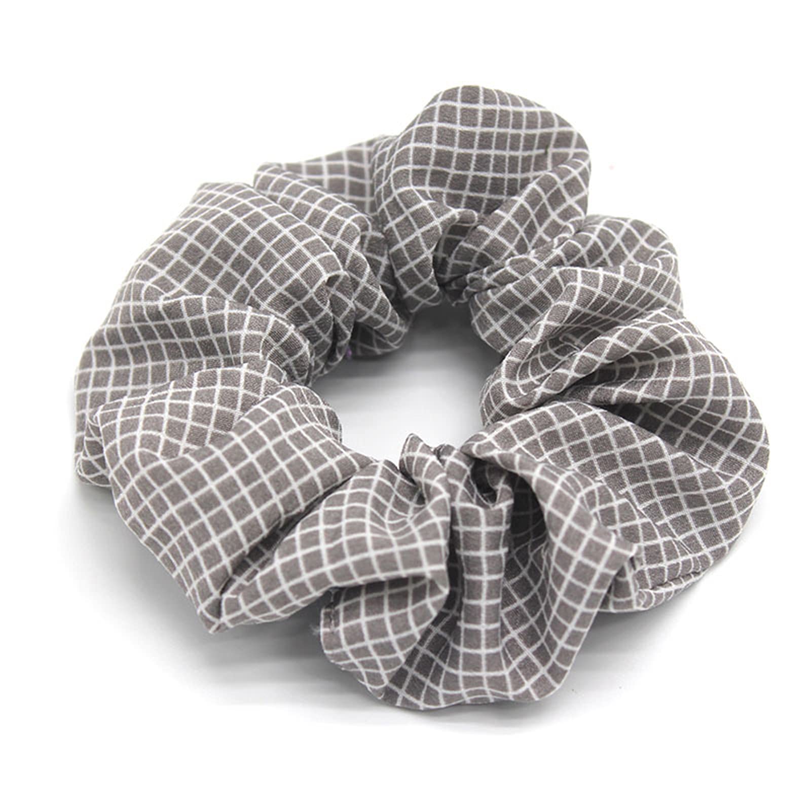SEVENHEAD Hair Scrunchies for Women - 6 Pack Soft Cotton Bandana Scrunchies, Plaid Series - Perfect for Workouts, Yoga, and Everyday Styling