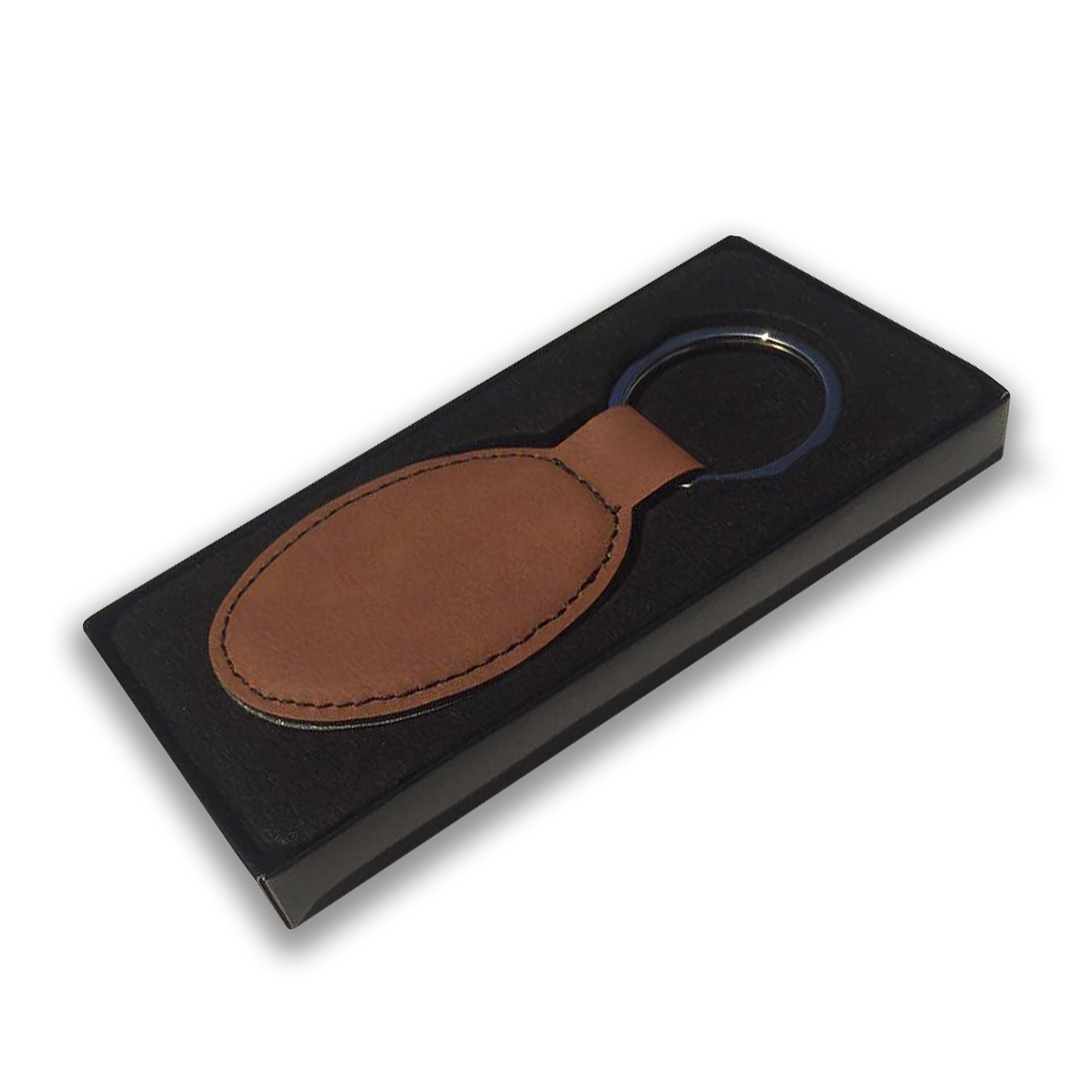 Personalized LaserGram Oval Keychain - Custom Engraved Tuna Fish Design (Dark Brown) | Unique Gift for Fishing Enthusiasts & Marine Lovers
