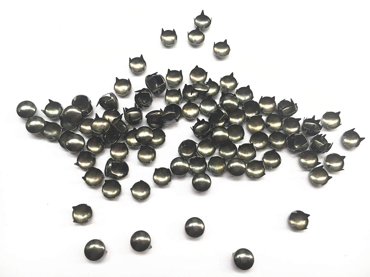 200 Pcs Round Dome Studs - 9mm Gun Metal/Black Metal Nailhead Fasteners for DIY Leather Craft, Upholstery, and Fashion Accessories