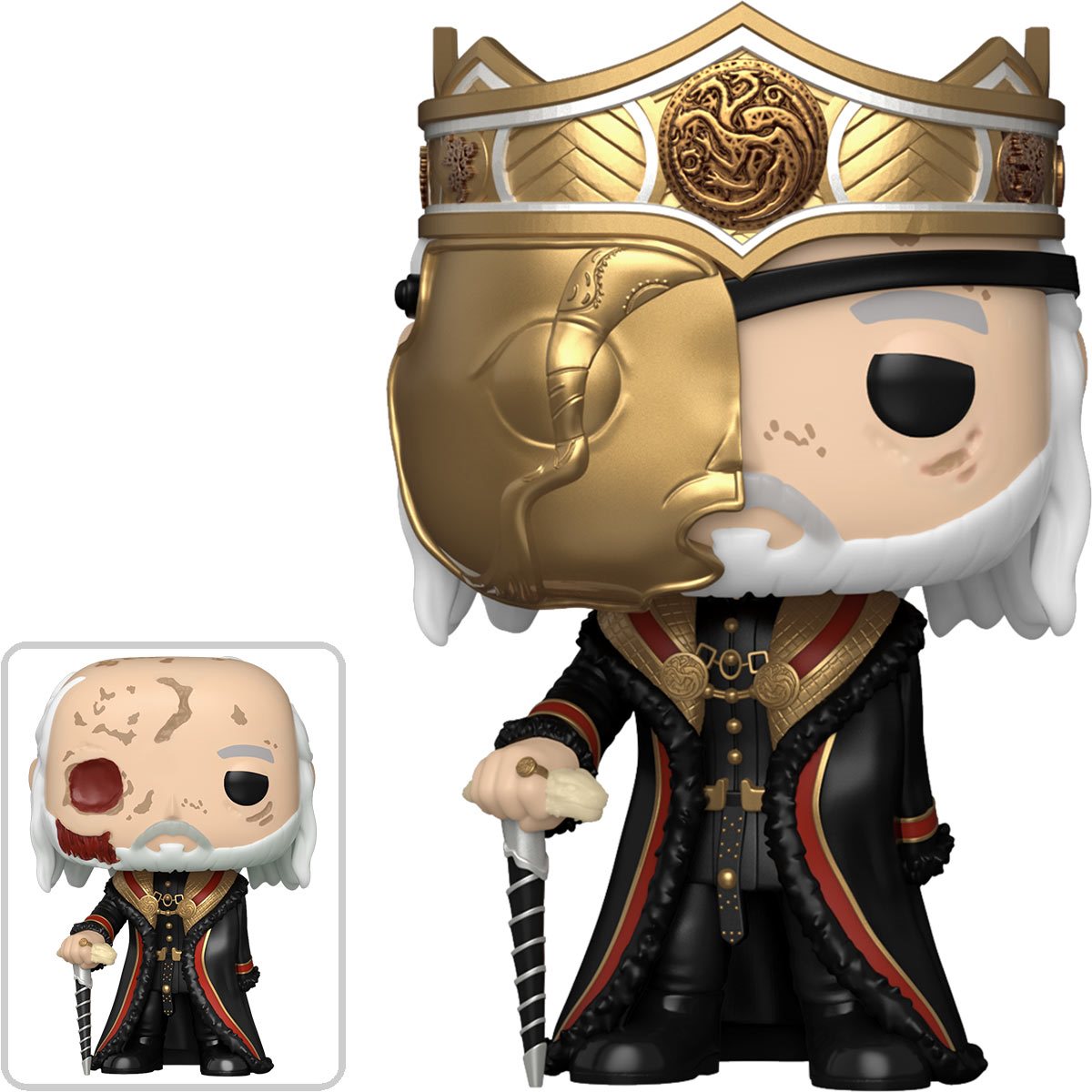 Exclusive Funko Pop Vinyl Figure - House of the Dragon Viserys Targaryen with Mask (Chase Edition #15) | Collectible Game of Thrones Merchandise for Display & Gifting