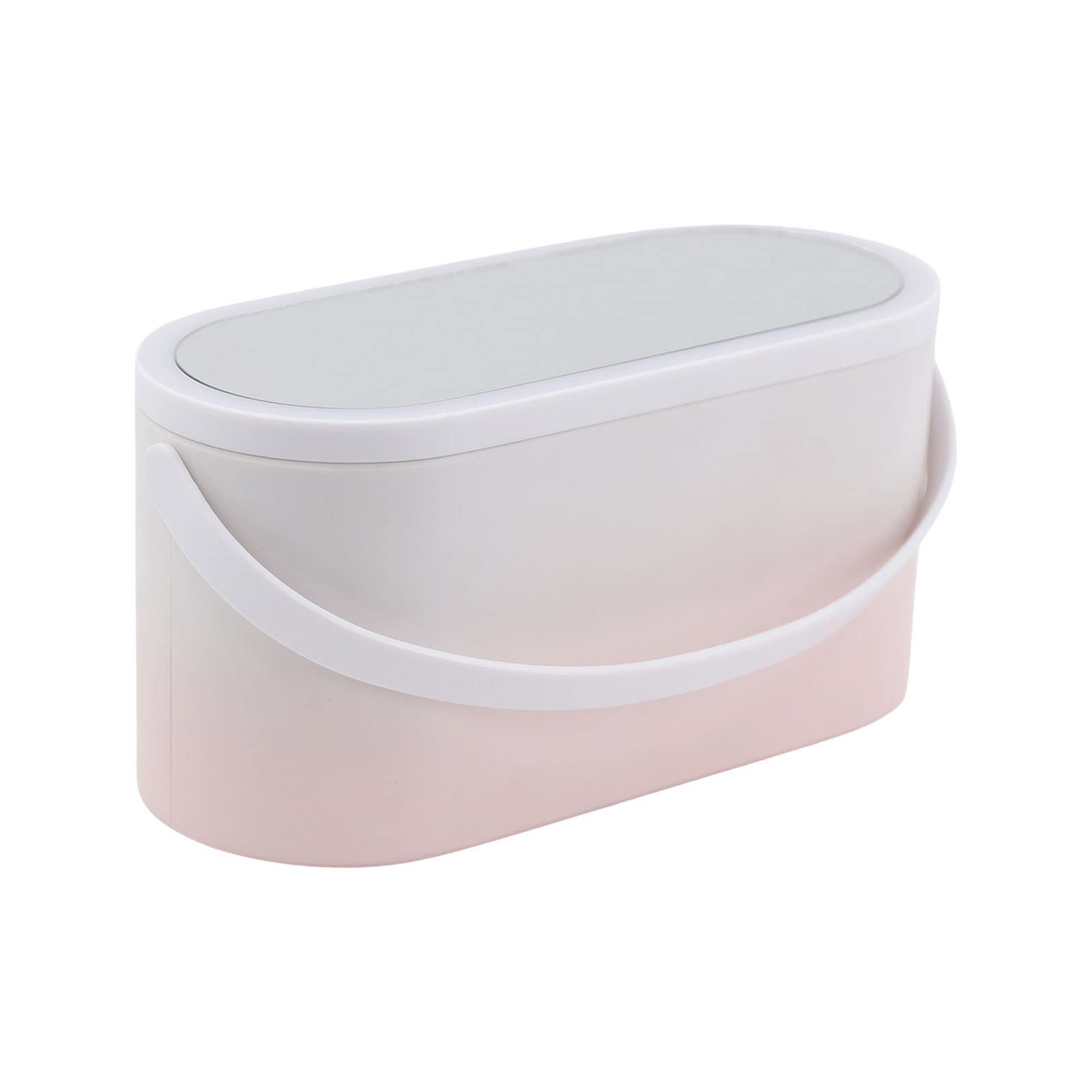 Portable LED Makeup Mirror Travel Case - Yeqoo Pink Gradient Cosmetic Organizer with Lights | Perfect for Women's Travel, Home Vanity & On-the-Go Touch Ups