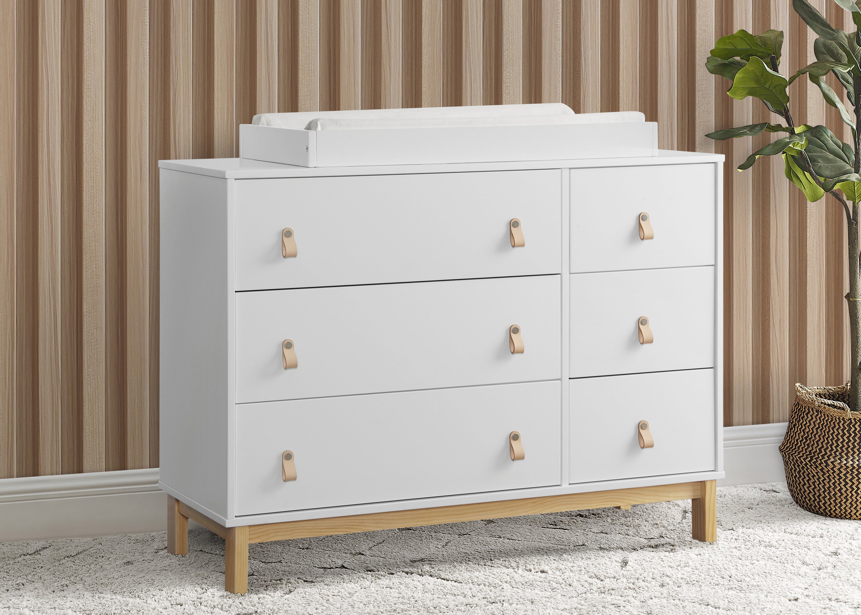 BabyGap Legacy 6-Drawer Dresser with Leather Pulls & Interlocking Drawers - Nursery Storage Solution for Baby Clothes, Blankets & Essentials