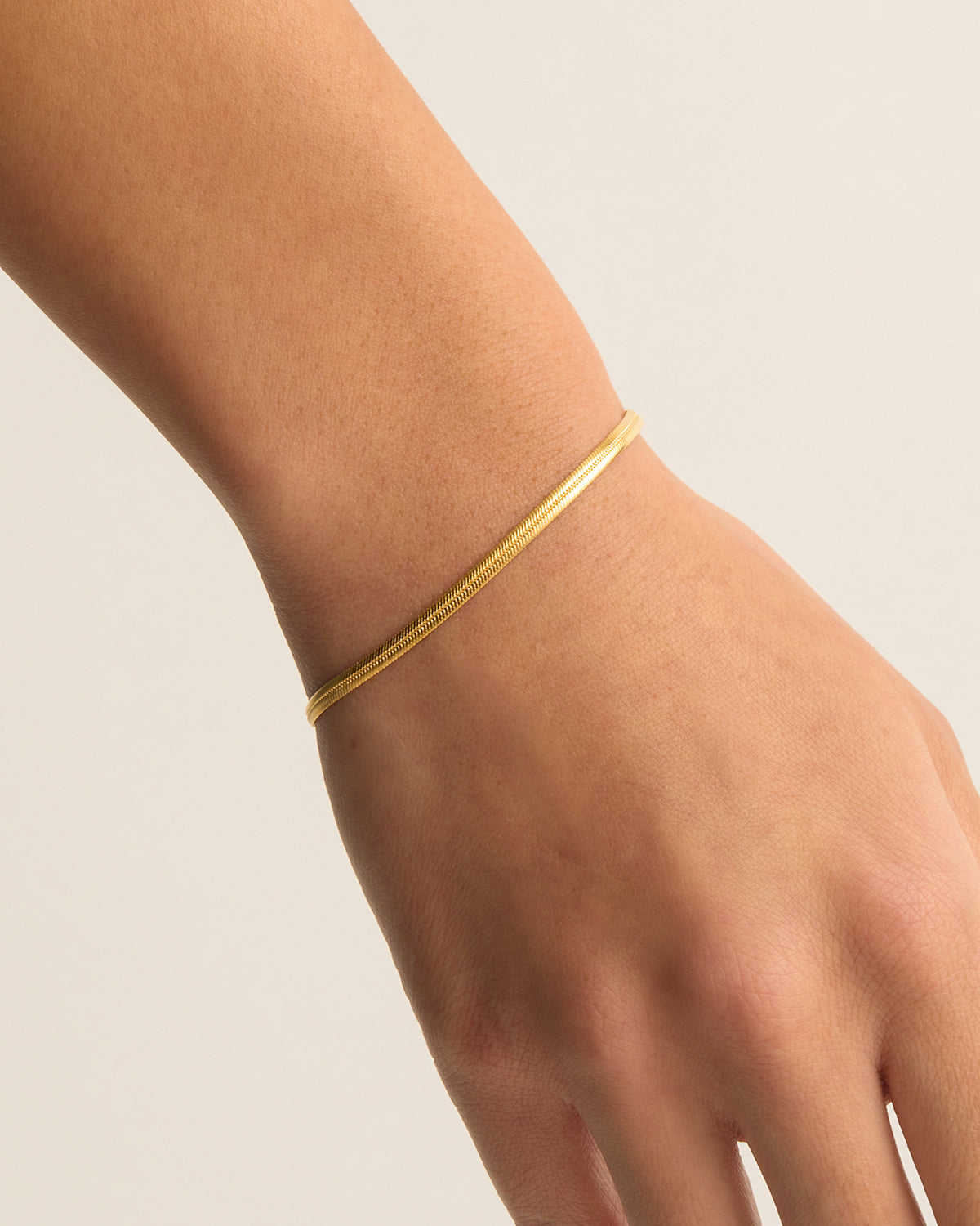 18K Gold Vermeil Herringbone Chain Bracelet for Women - Dainty Luxury Jewelry Gift for Birthday, Anniversary & Valentine's Day - Perfect for Layering & Everyday Wear