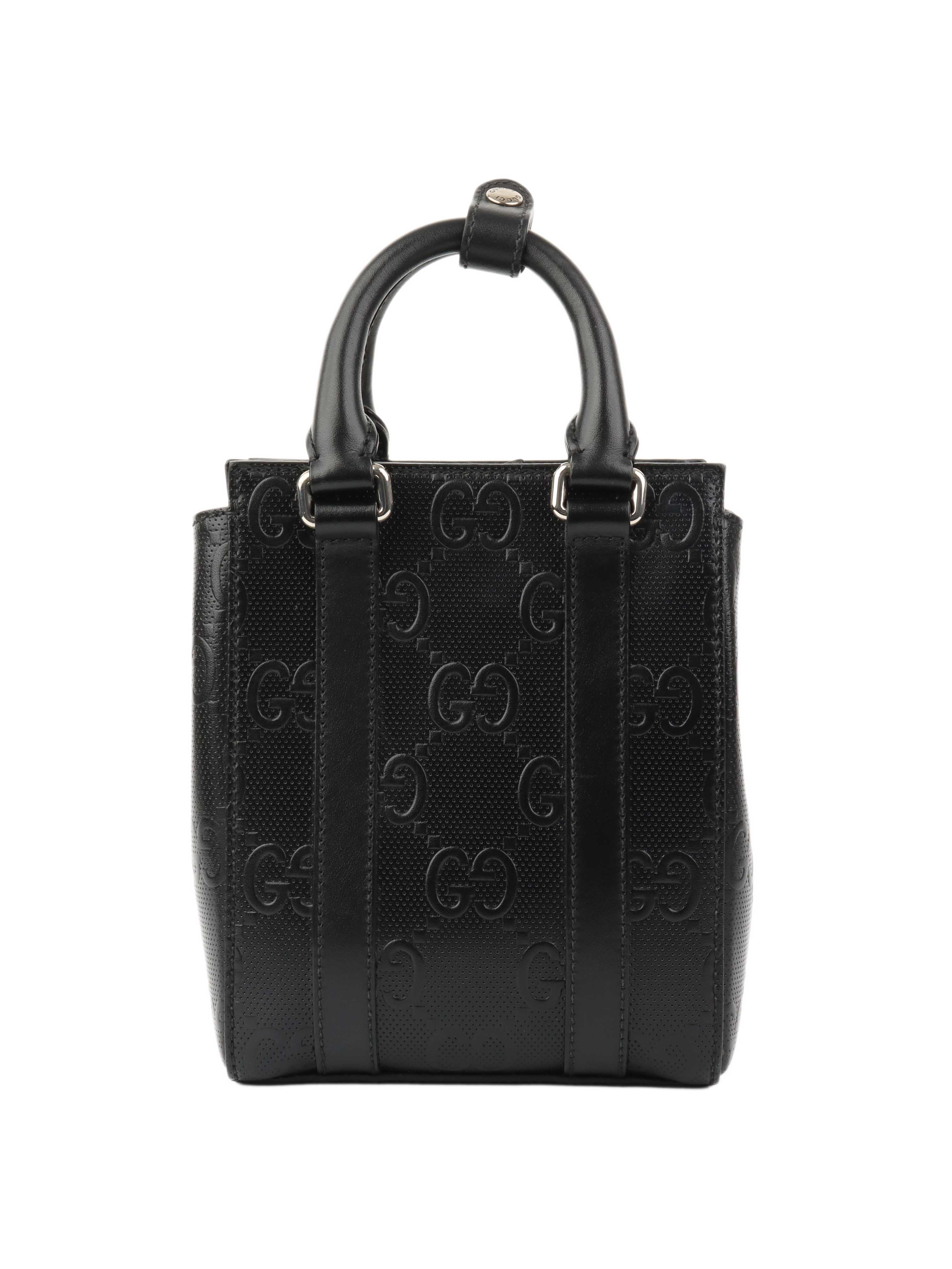 Gucci Black Monogram Satchel Bag for Women - Luxury Leather Shoulder Handbag Purse - Perfect for Work, Travel & Evening Events