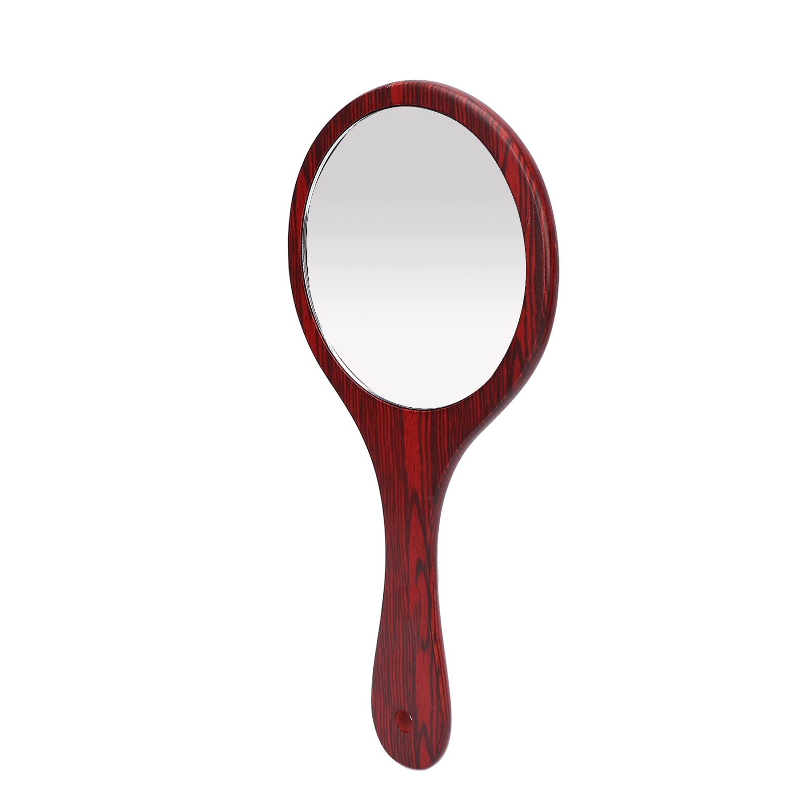 Wooden Handle Handheld Mirror - Portable Vanity Makeup Mirror for Salon, Barbers & Hairdressers - Travel Cosmetic Mirror with Non-Slip Base - Perfect for Home, Salon & Travel Beauty Routines