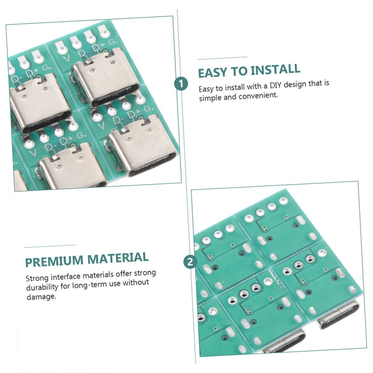 **Yardenfun 12-Pack USB C to USB Charger Cable Kit - DIY USB C Connector Board, 3.1 USB C PCB, USB C Female Connector - Perfect for Electronics Repair & DIY Projects**    *(Use Cases: Ideal for repairing smartphones, laptops, or building custom USB charging cables for DIY electronics projects.)*