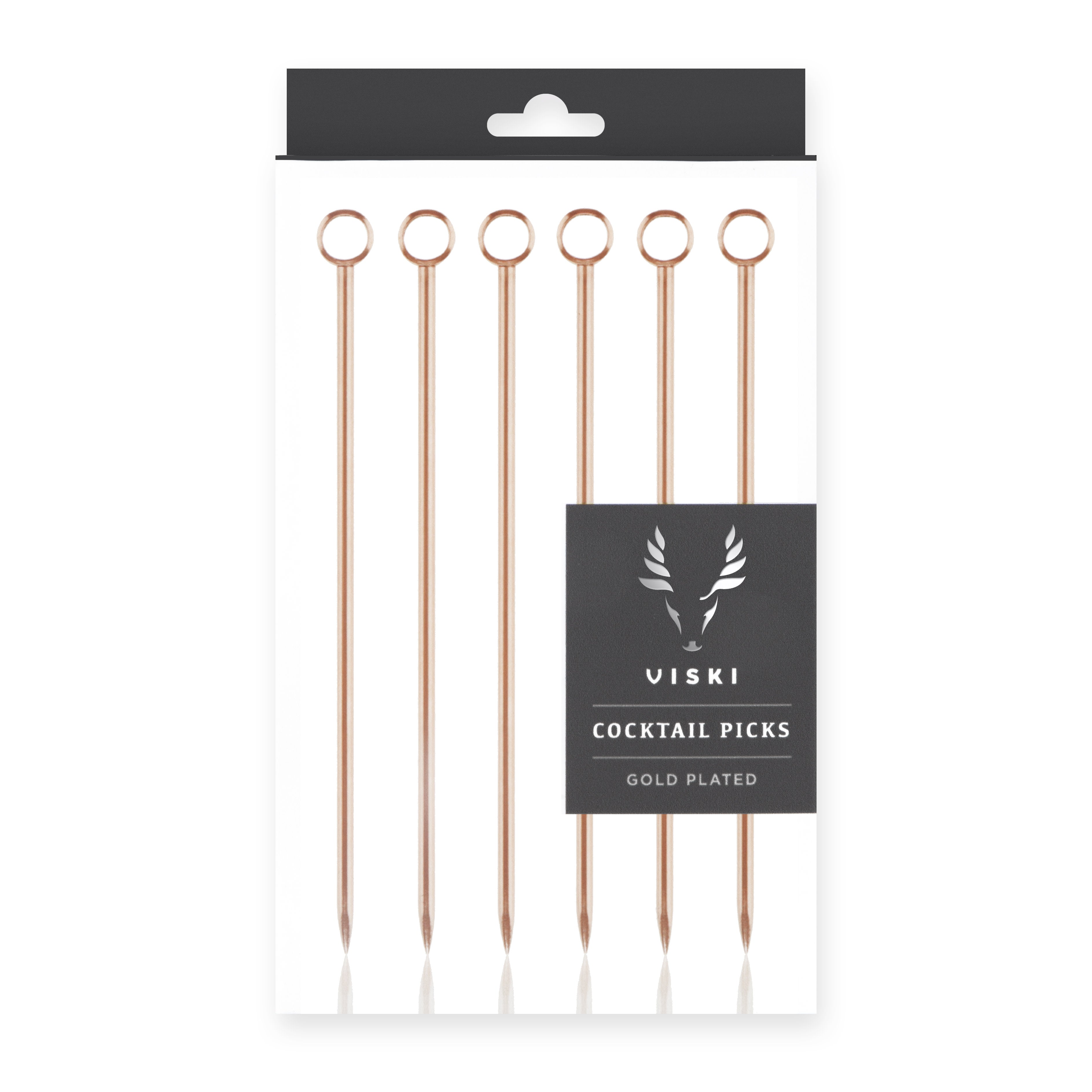 Premium Stainless Steel Summit Cocktail Picks Set of 6 - Elegant Drink Stirrers for Martini, Whiskey & Cocktail Garnish - Perfect for Home Bars, Parties & Wedding Receptions